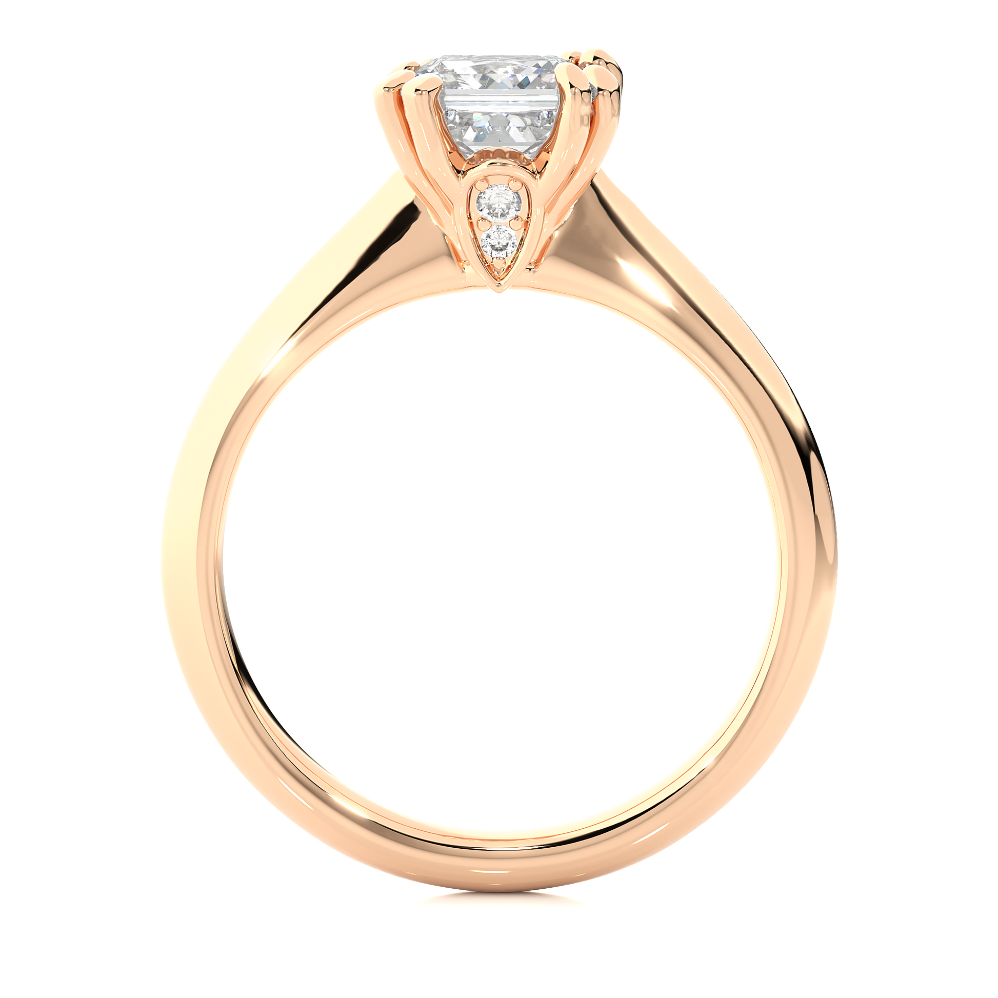 Princess + Round Diamond Ring – Minimal Design with Elegant Diamond Pairing in Gold
