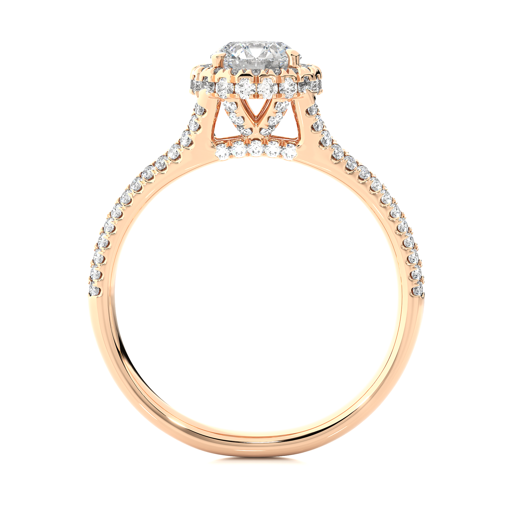 0.6+0.48 Ct Round Diamond Ring