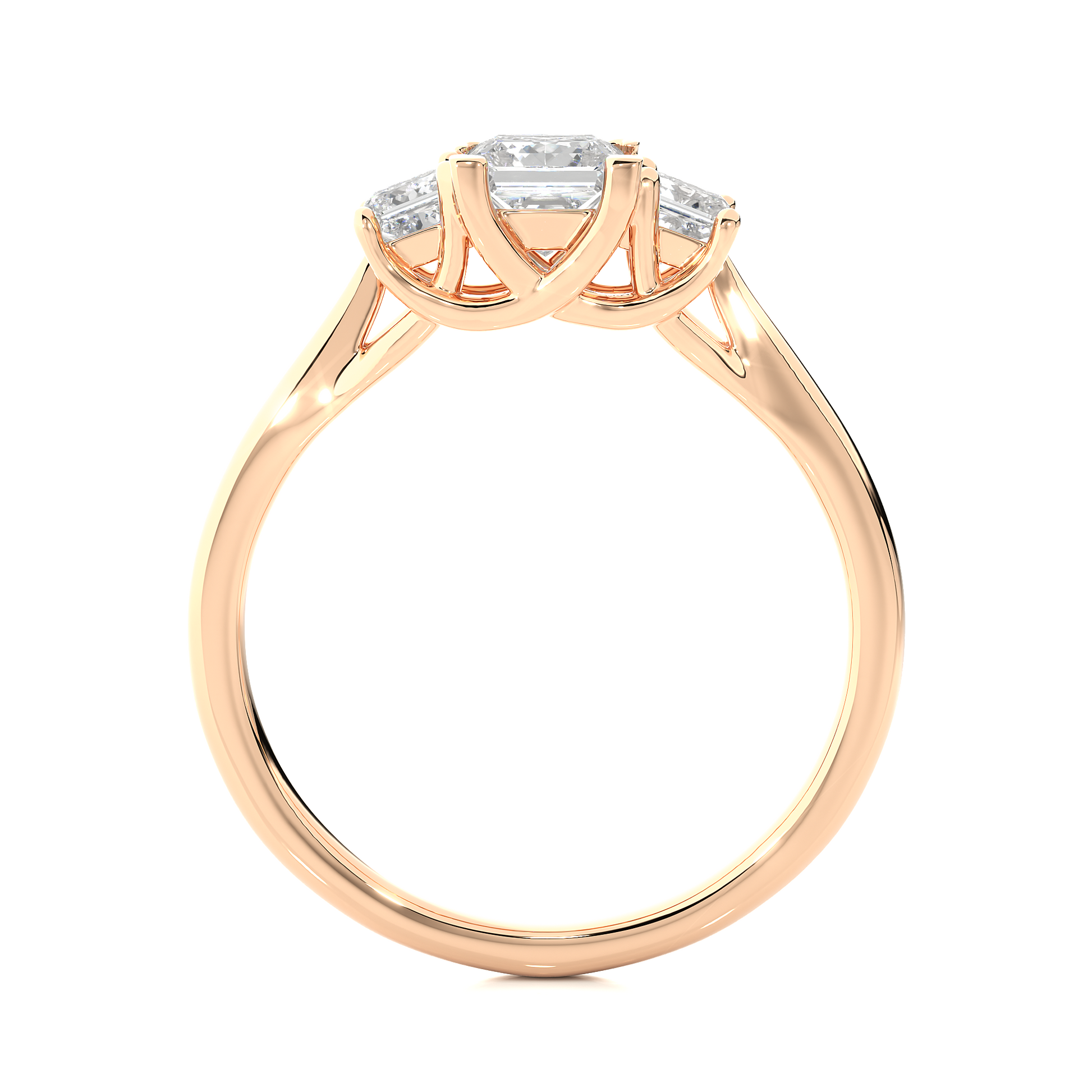 Serene Covenant Ring - Premium Trilogy Ring made with Fine Gold and Lab Grown Diamonds