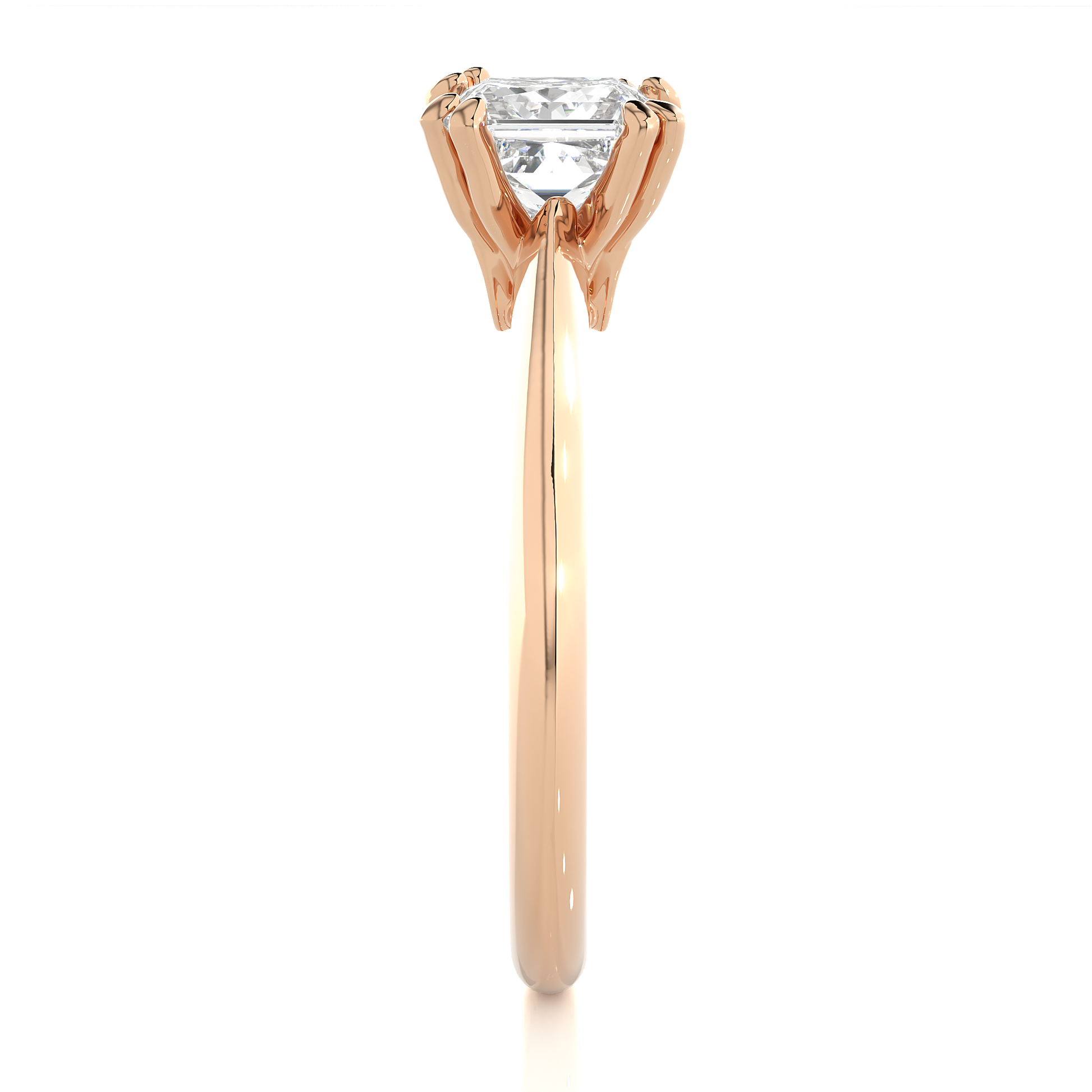 Princess + Round Diamond Ring – Minimal Design with Elegant Diamond Pairing in Gold