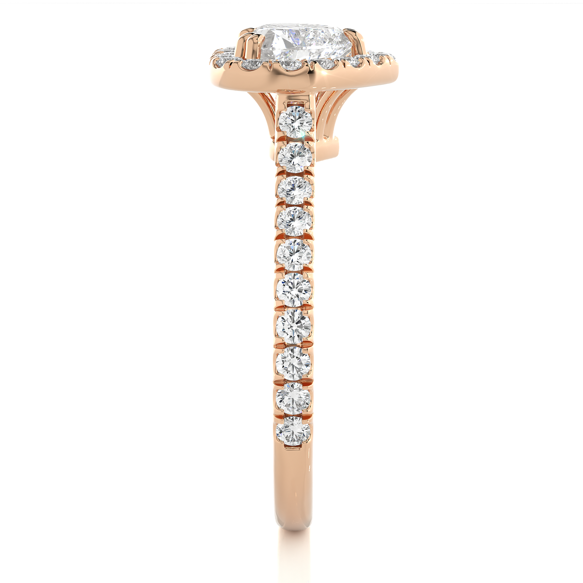 Dazzling Heart Solitaire with Halo Ring - Few left