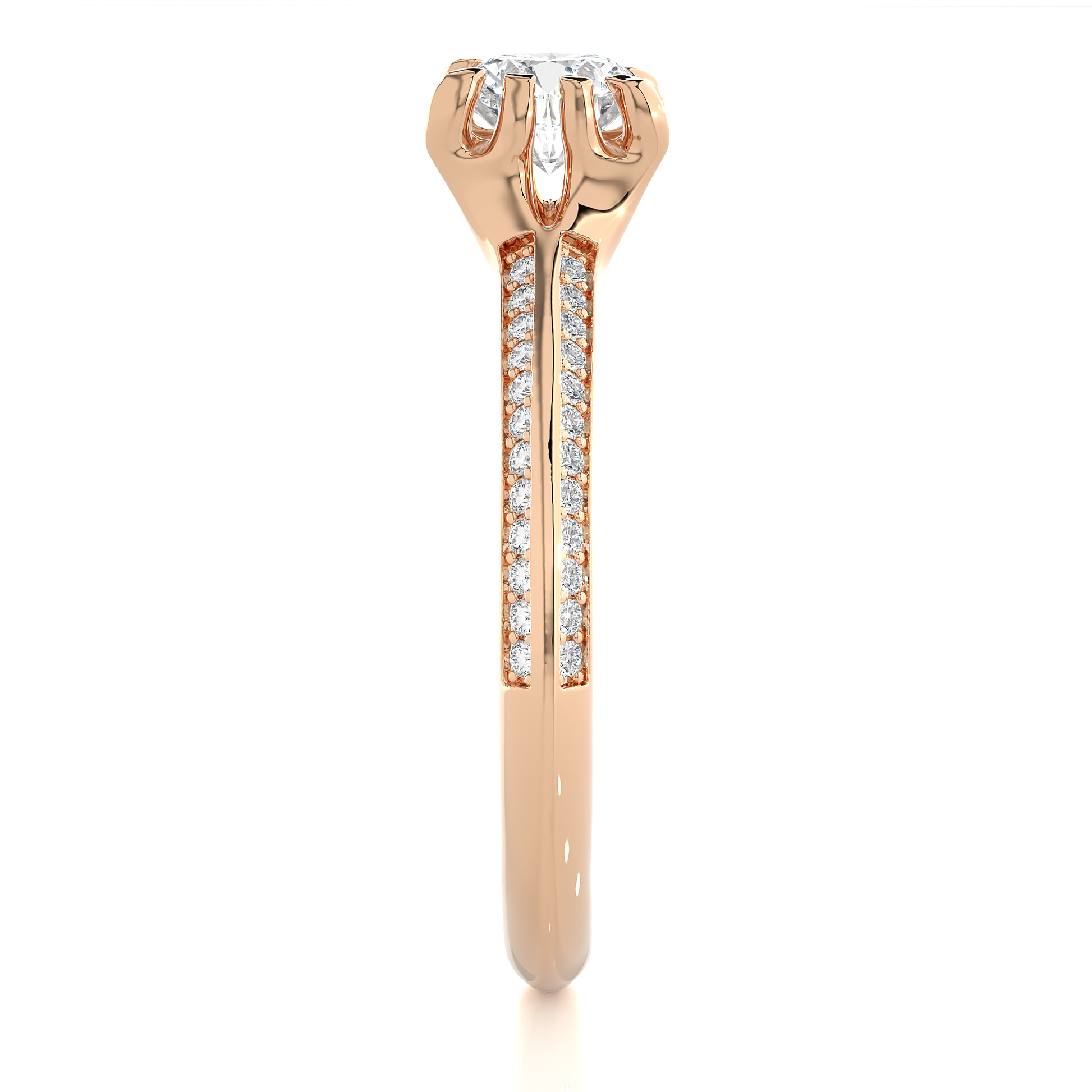 0.7+0.13 Ct Round Diamond Ring