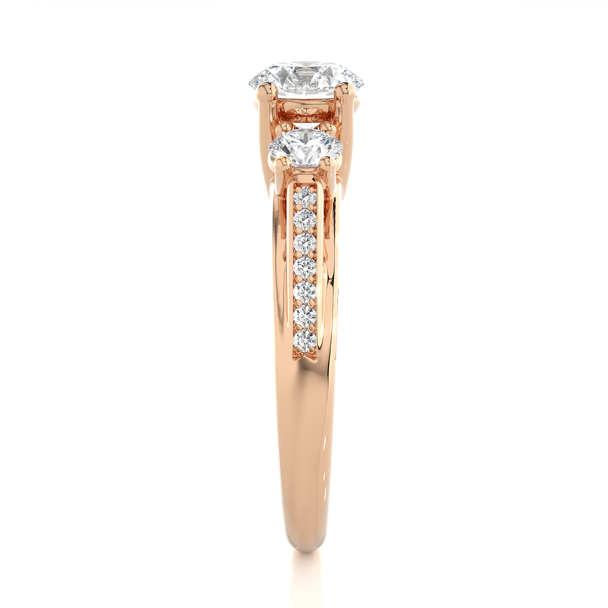 Steadfast Union Ring - Premium Trilogy Ring Made with Lab Grown Diamond and Gold