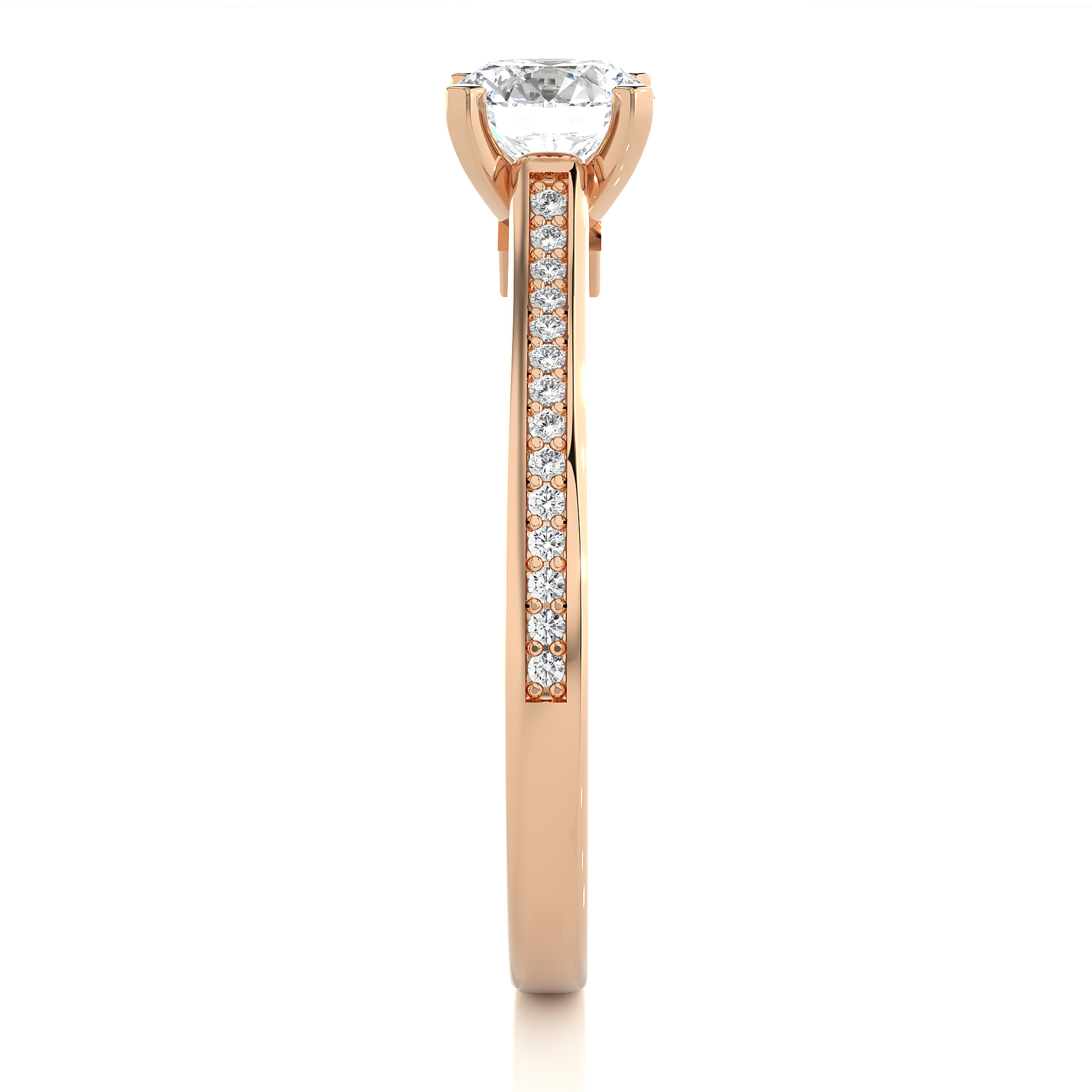 0.7 + 0.09  Ct Round Diamond Ring