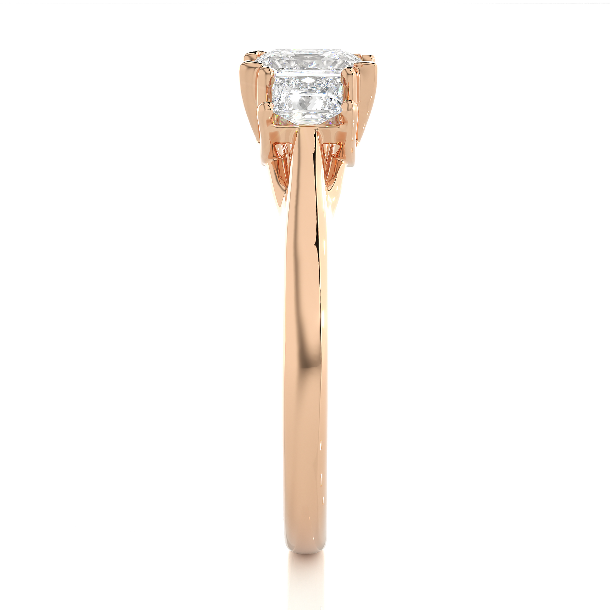 Serene Covenant Ring - Premium Trilogy Ring made with Fine Gold and Lab Grown Diamonds