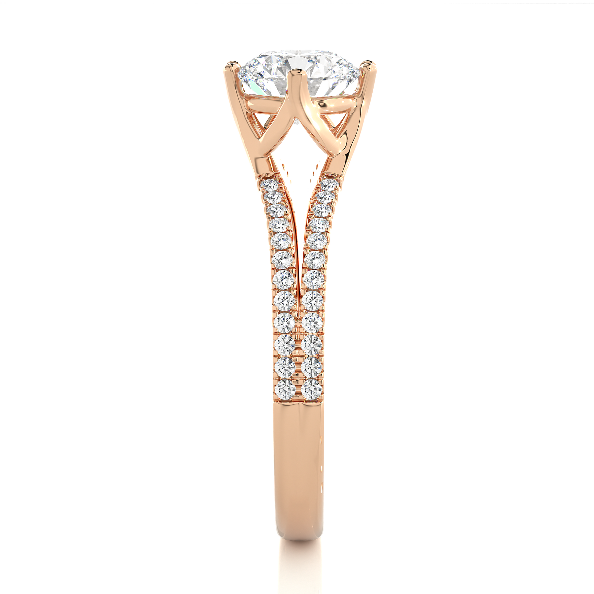 0.8+0.24 Ct Round Diamond Ring