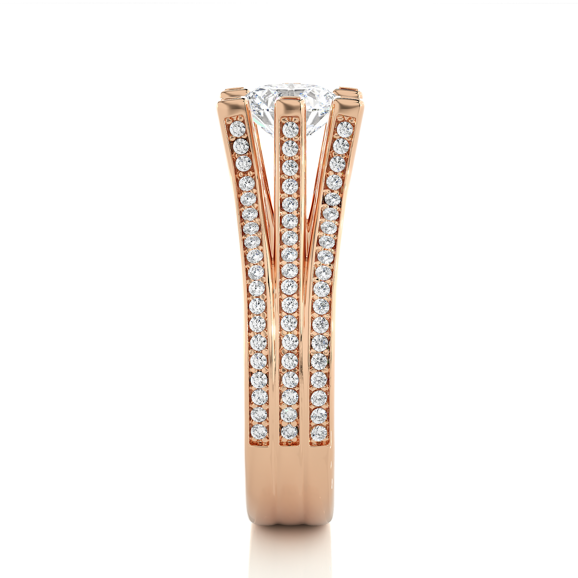 1+0.44 Ct Round Diamond Ring