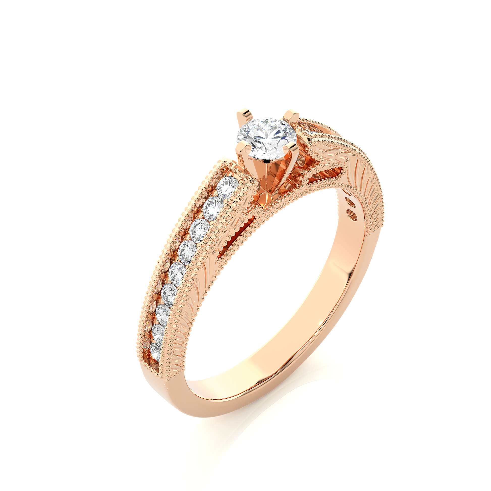 0.20+0.28 Ct Round Diamond Ring