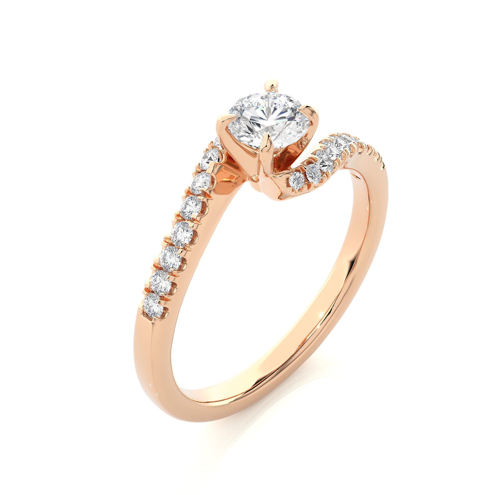 0.5+0.16 Ct Round Diamond Ring