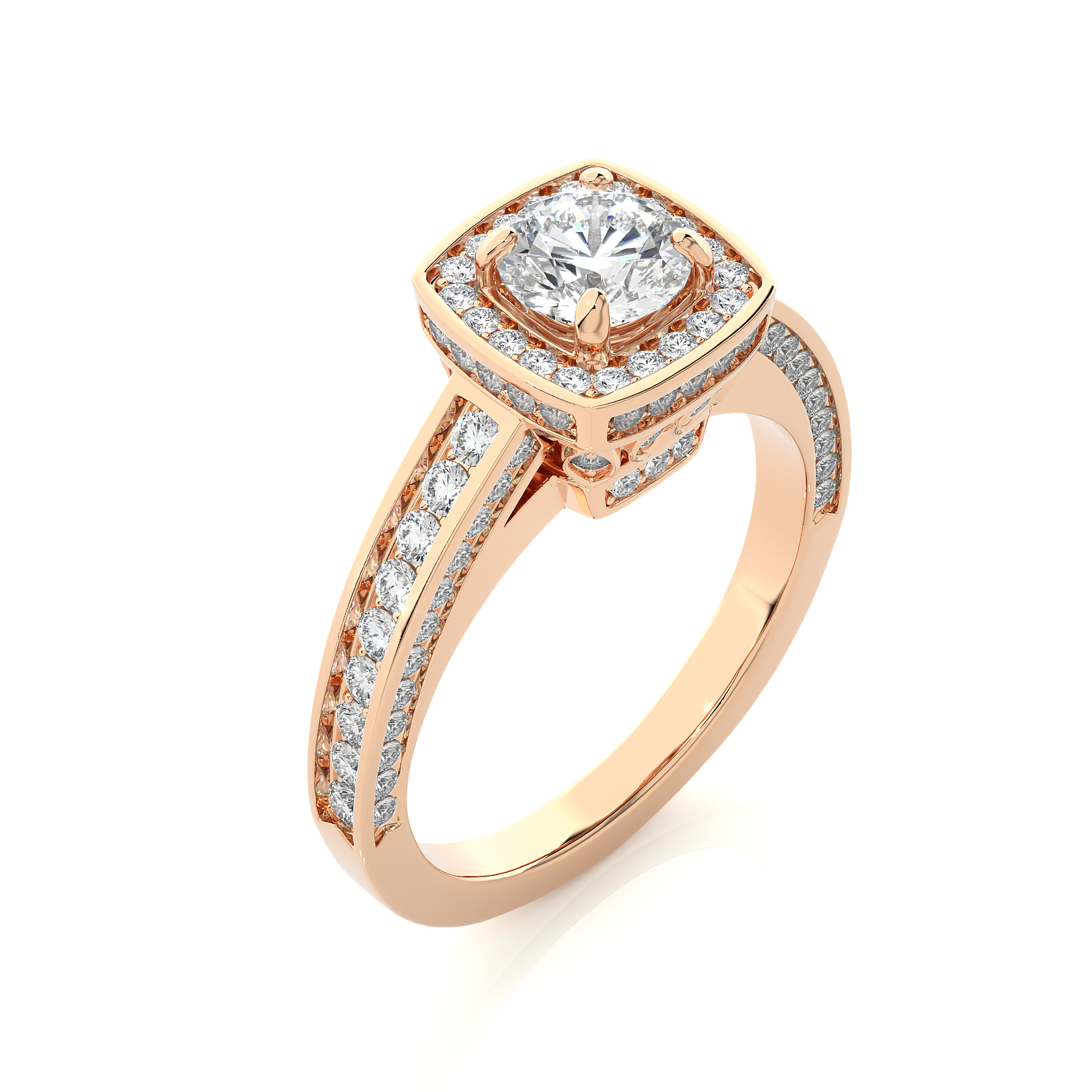 0.7+0.76 Ct Round Diamond Ring