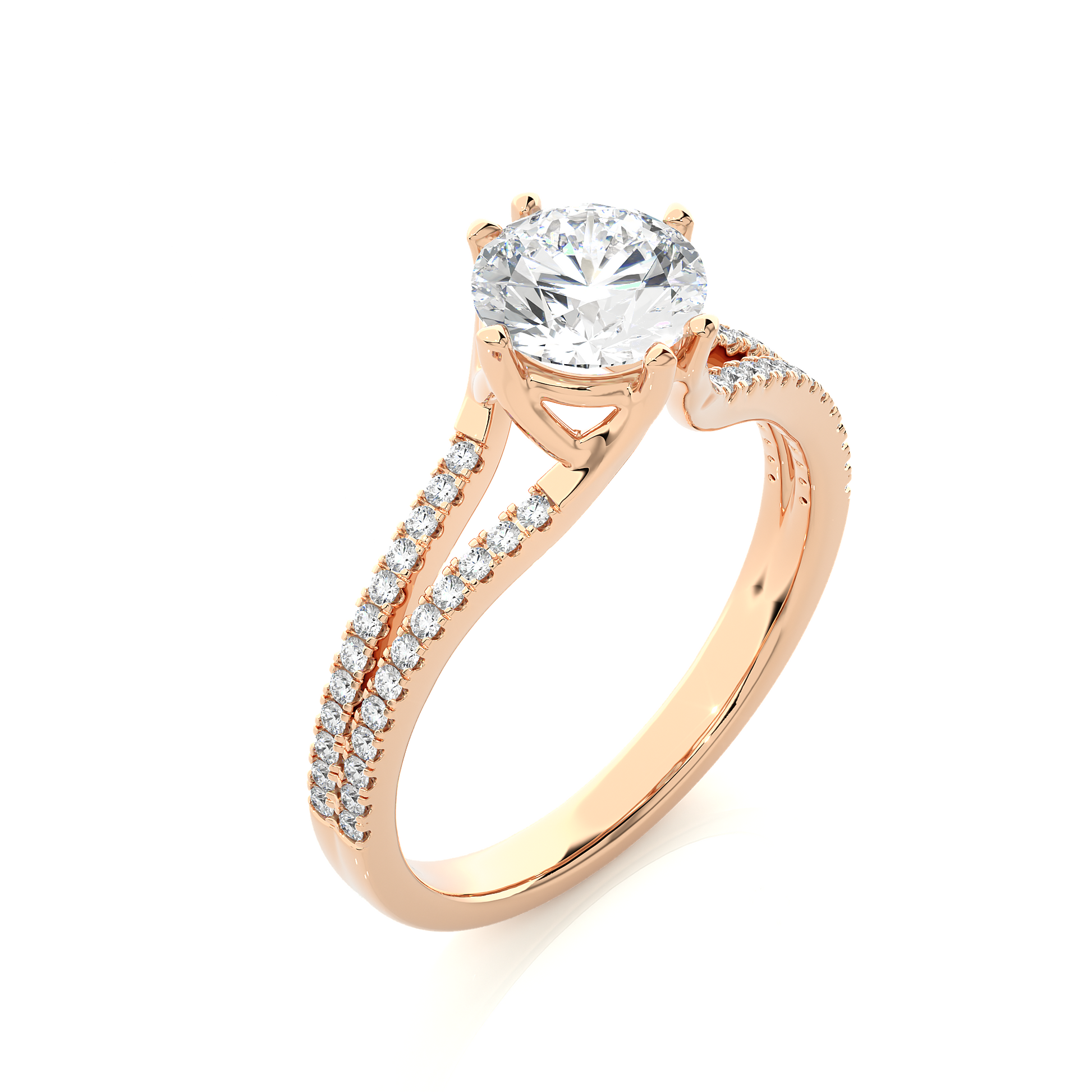 0.8+0.24 Ct Round Diamond Ring