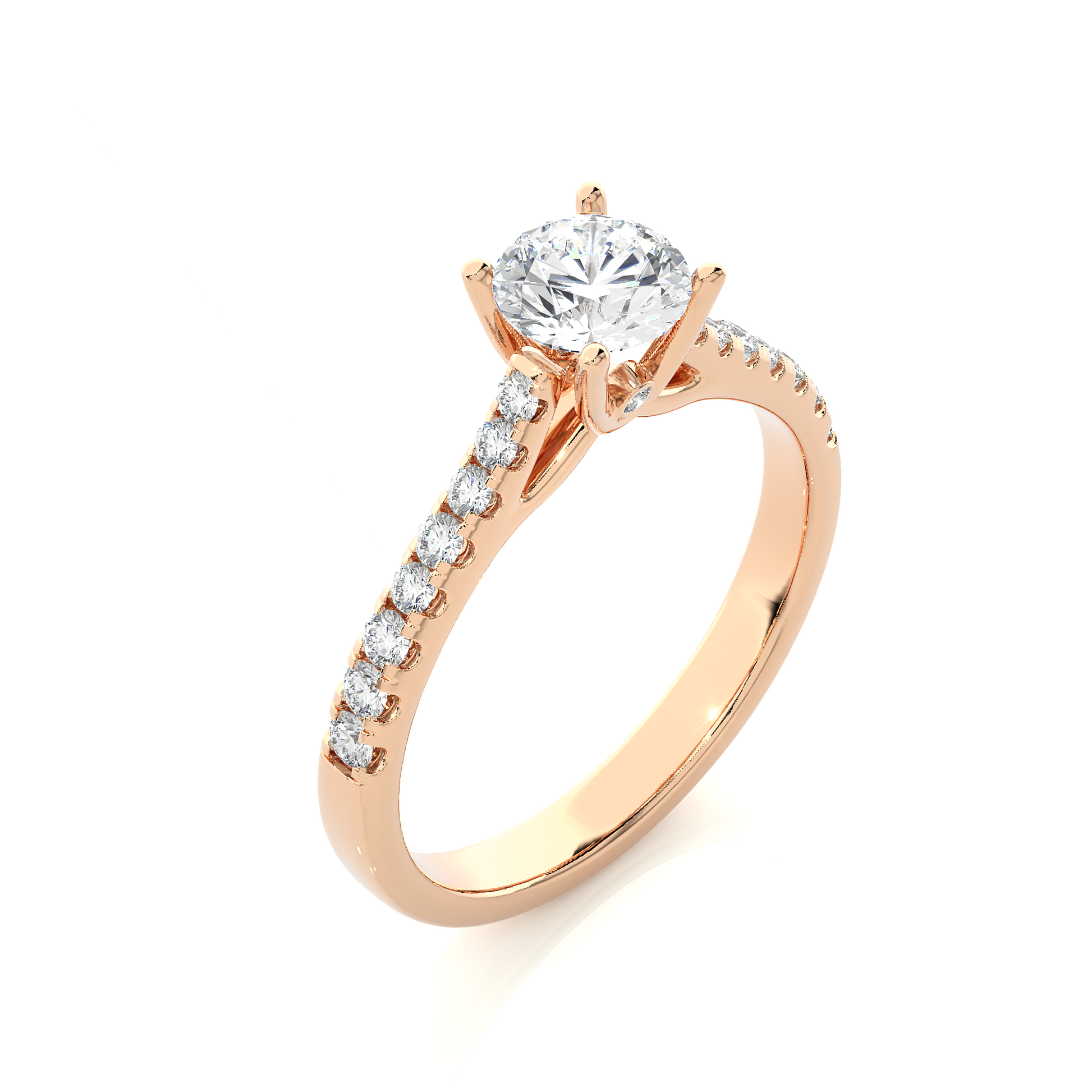 0.6+0.26 Ct Round Diamond Ring