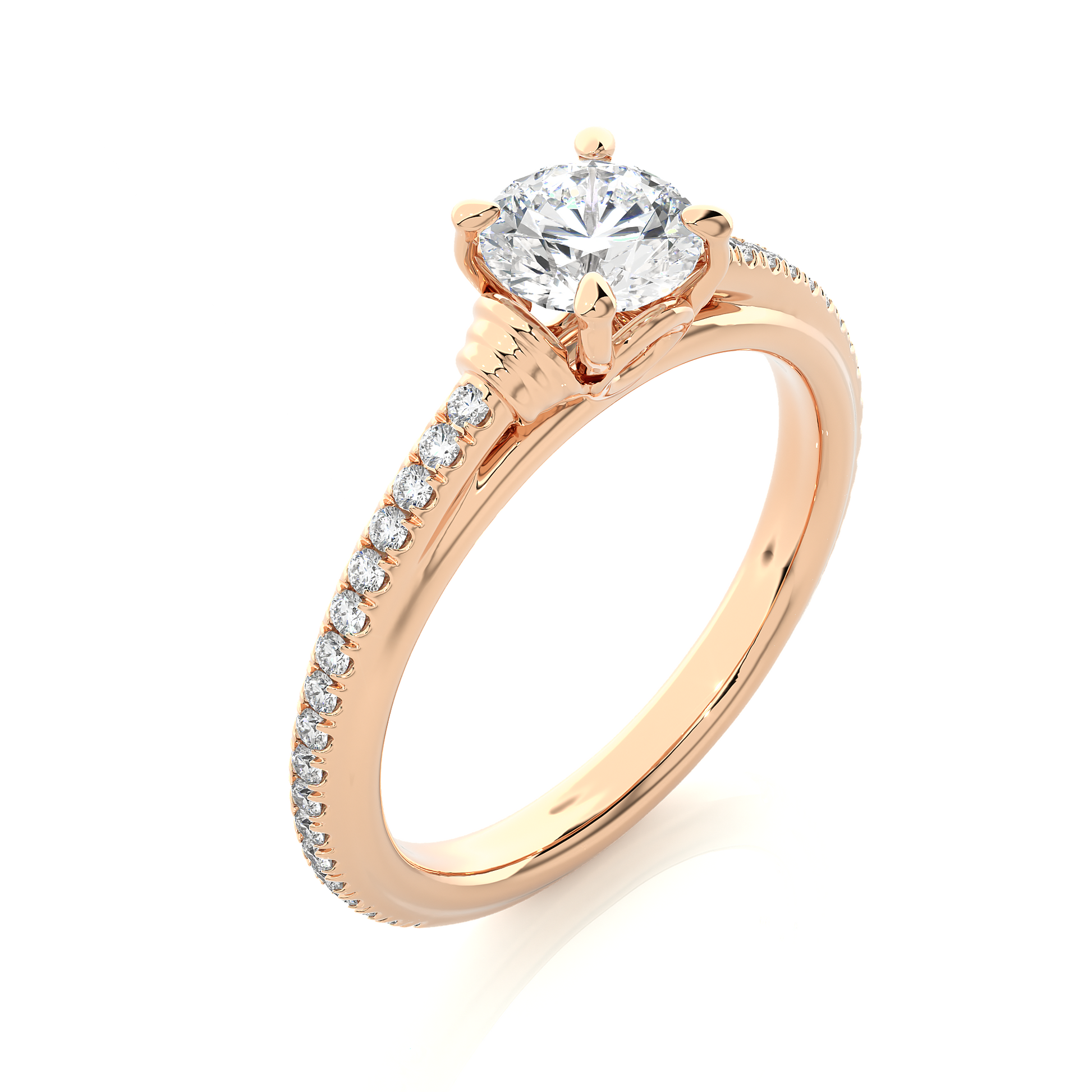 1+0.23 Ct Round Diamond Ring