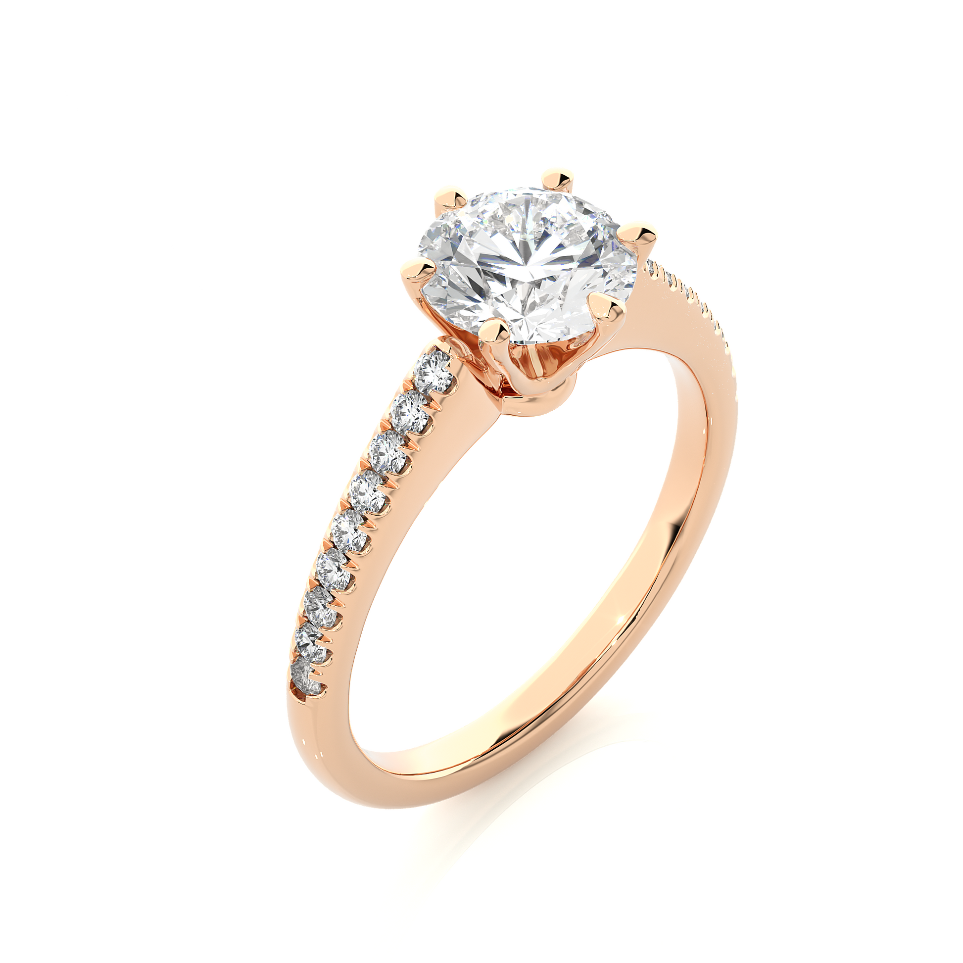 1.3+0.18 Ct Round Diamond Ring