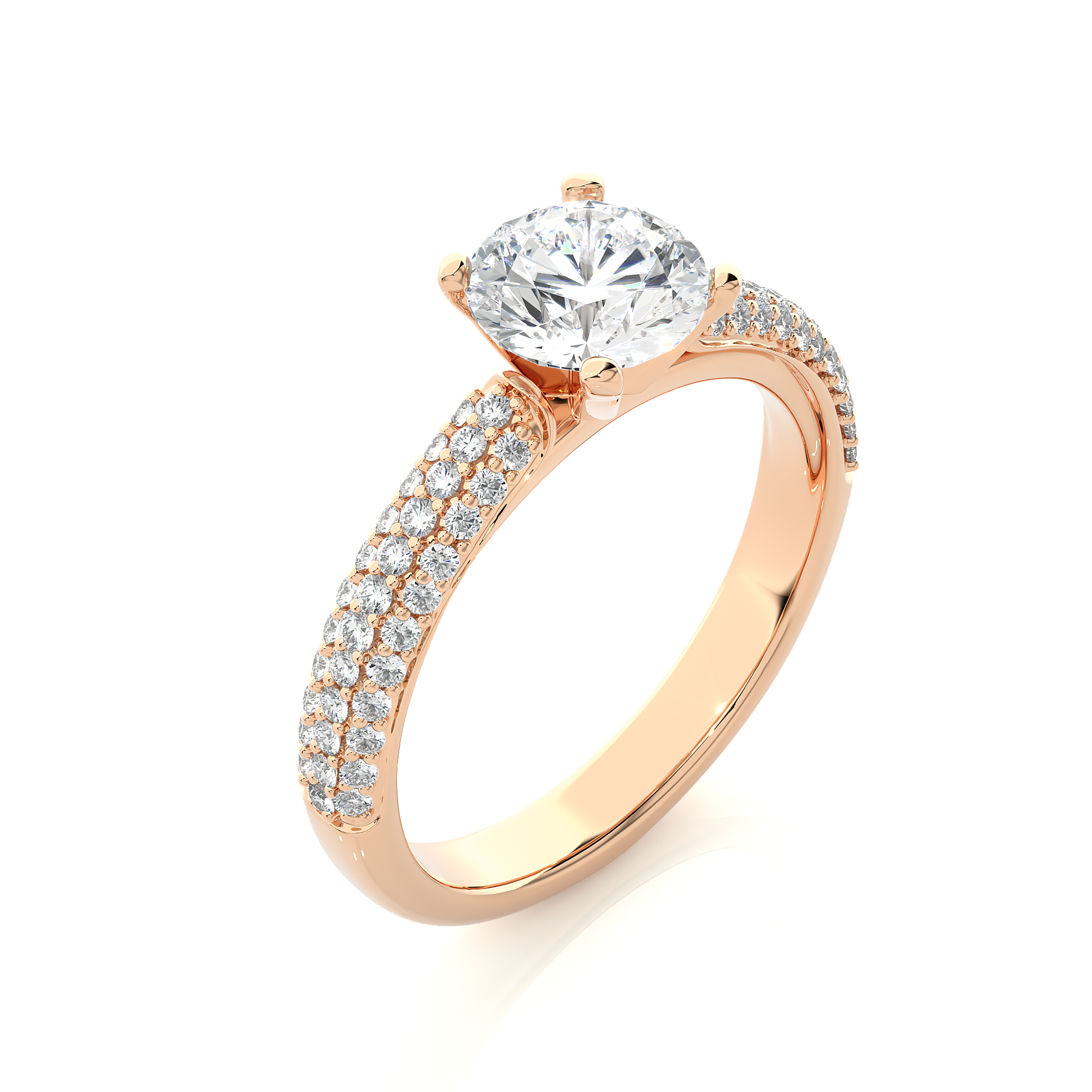 0.8+0.41 Ct Round Diamond Ring