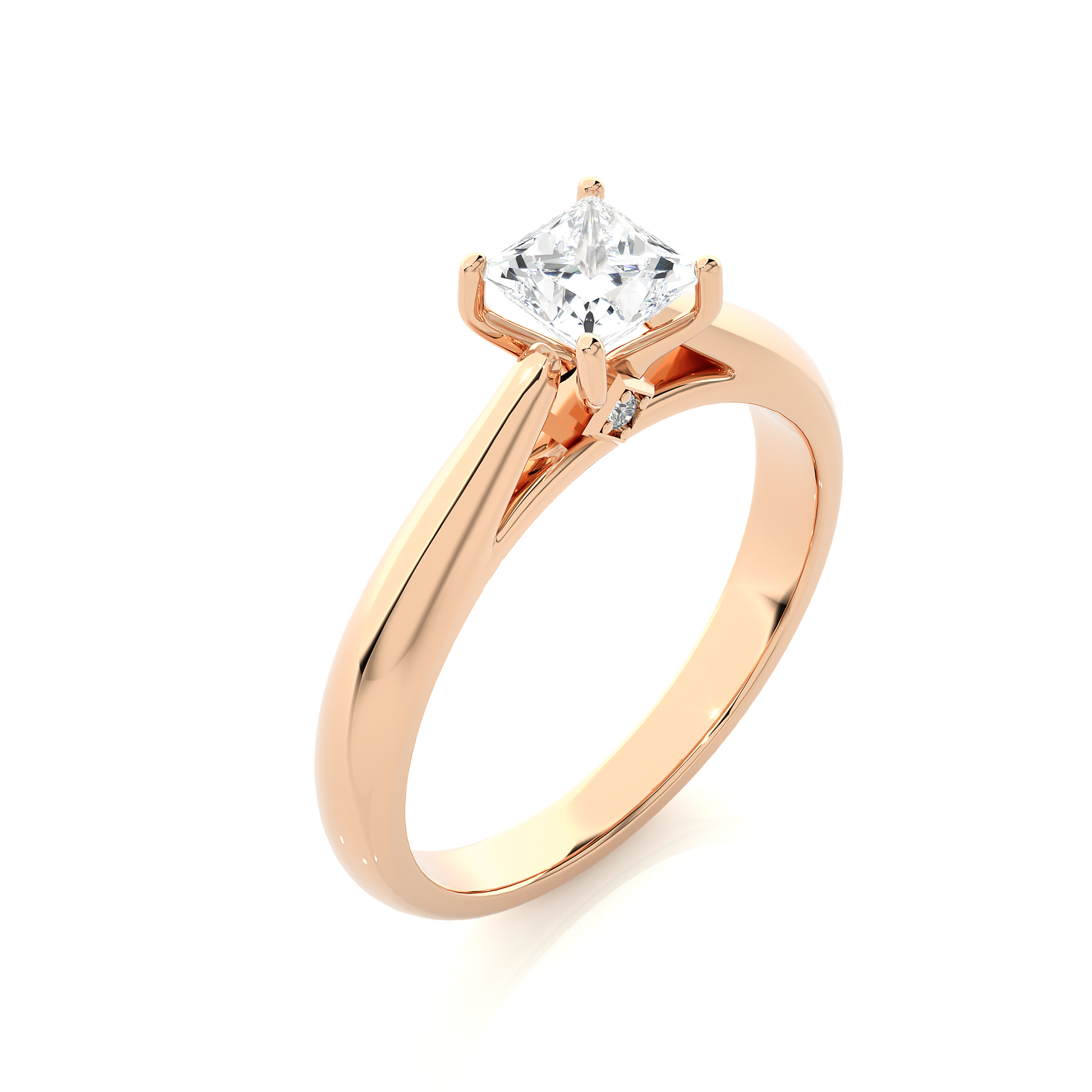 Round + Princess Diamond Ring – Elegant Diamond Pairing in Gold