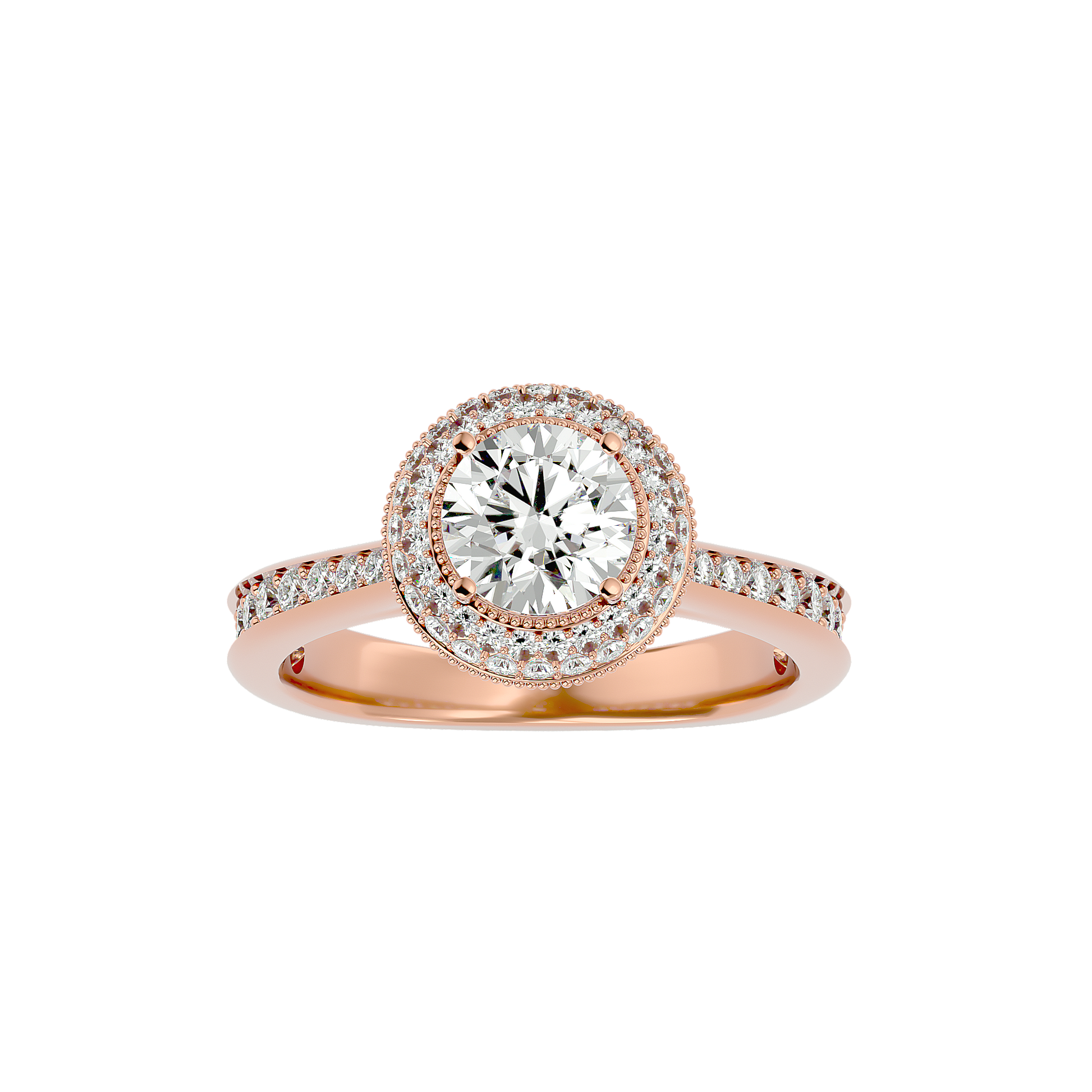 1.2+0.42 Ct Round Diamond Ring
