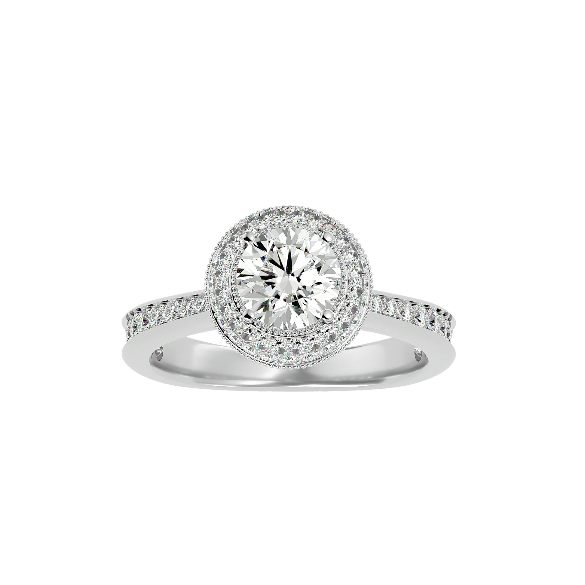 1.2+0.42 Ct Round Diamond Ring