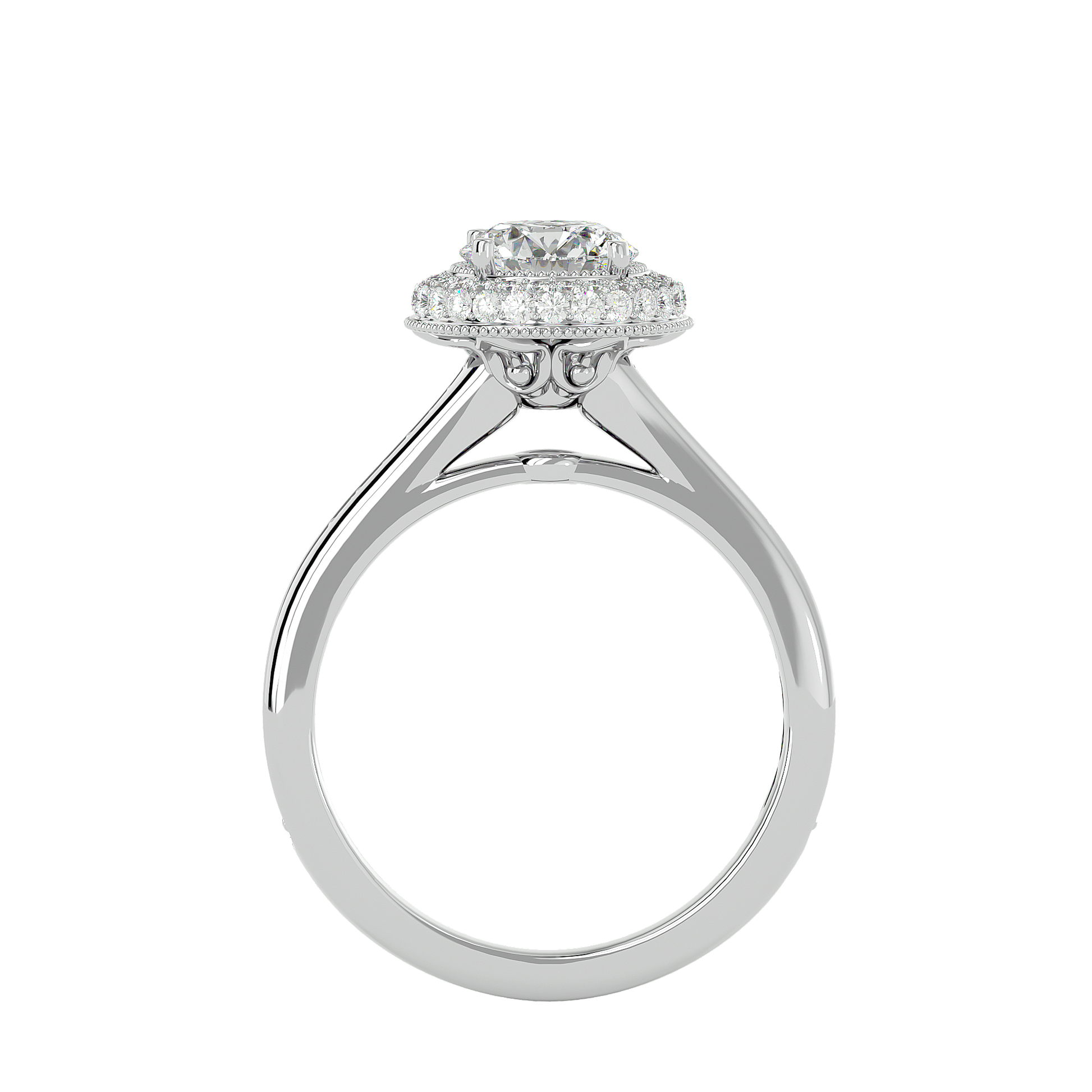 1.2+0.42 Ct Round Diamond Ring