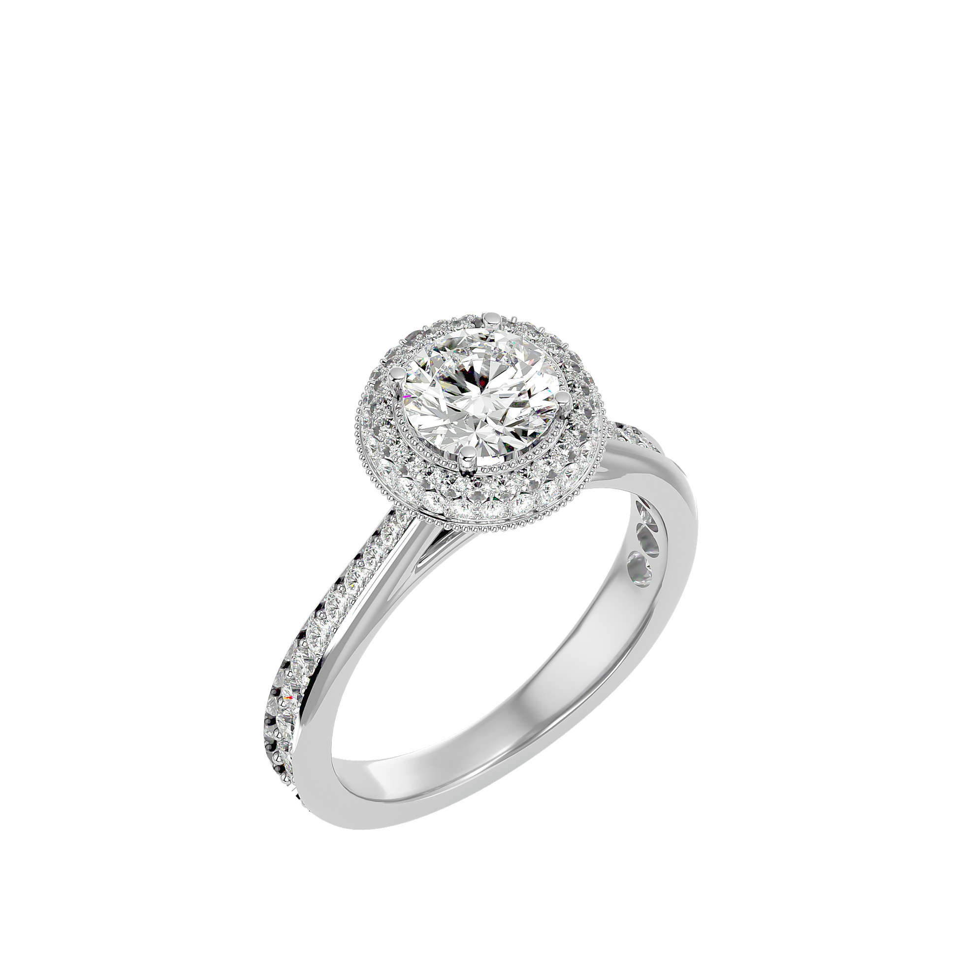 1.2+0.42 Ct Round Diamond Ring