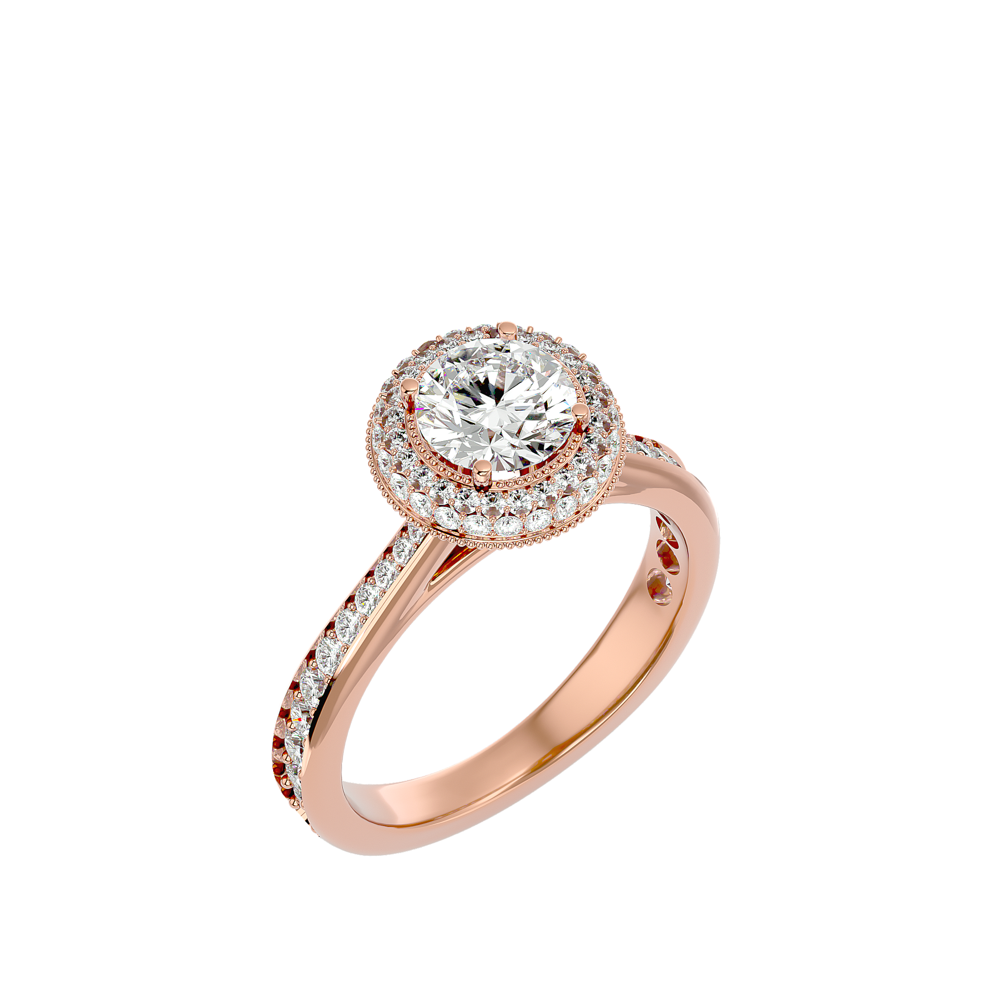 1.2+0.42 Ct Round Diamond Ring