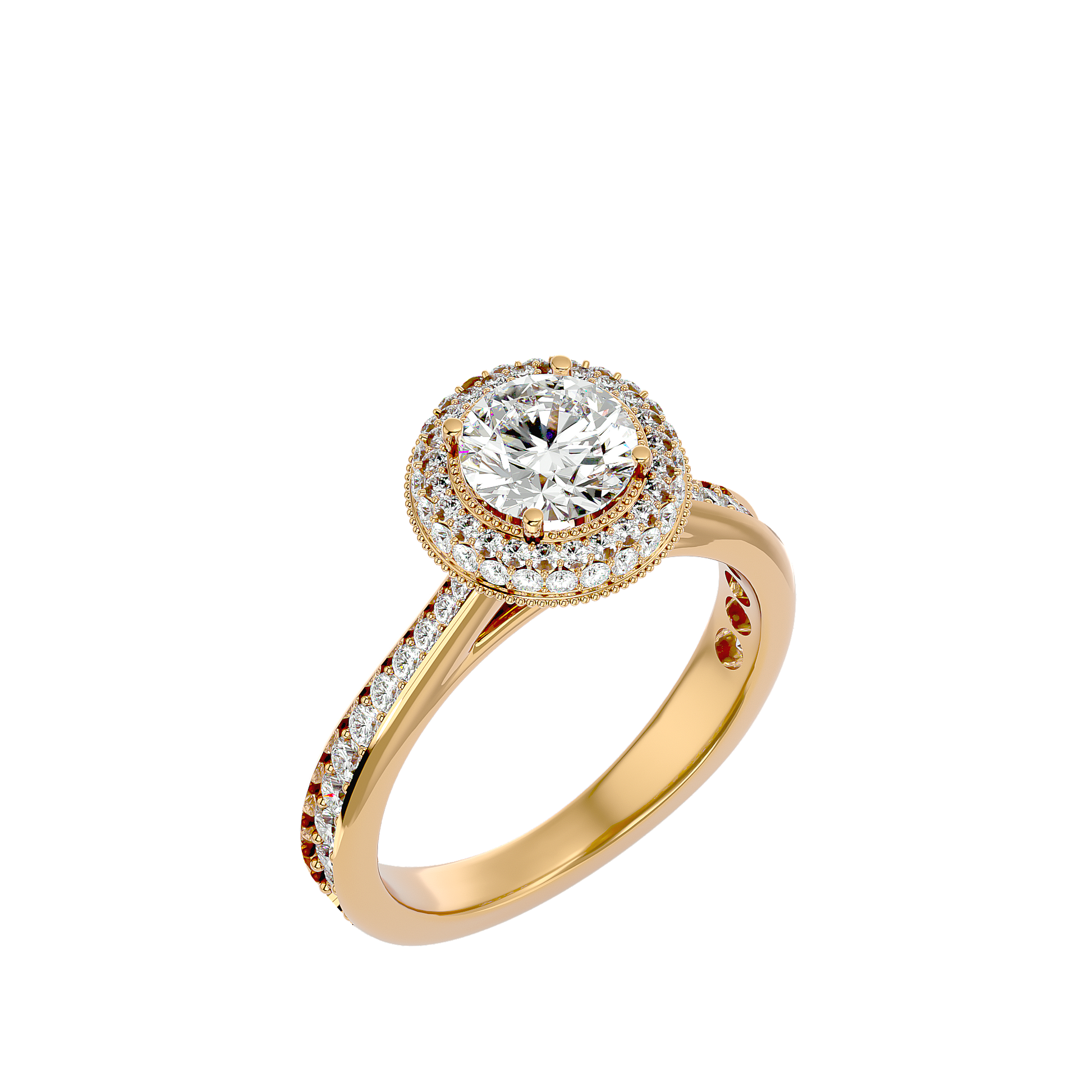 1.2+0.42 Ct Round Diamond Ring
