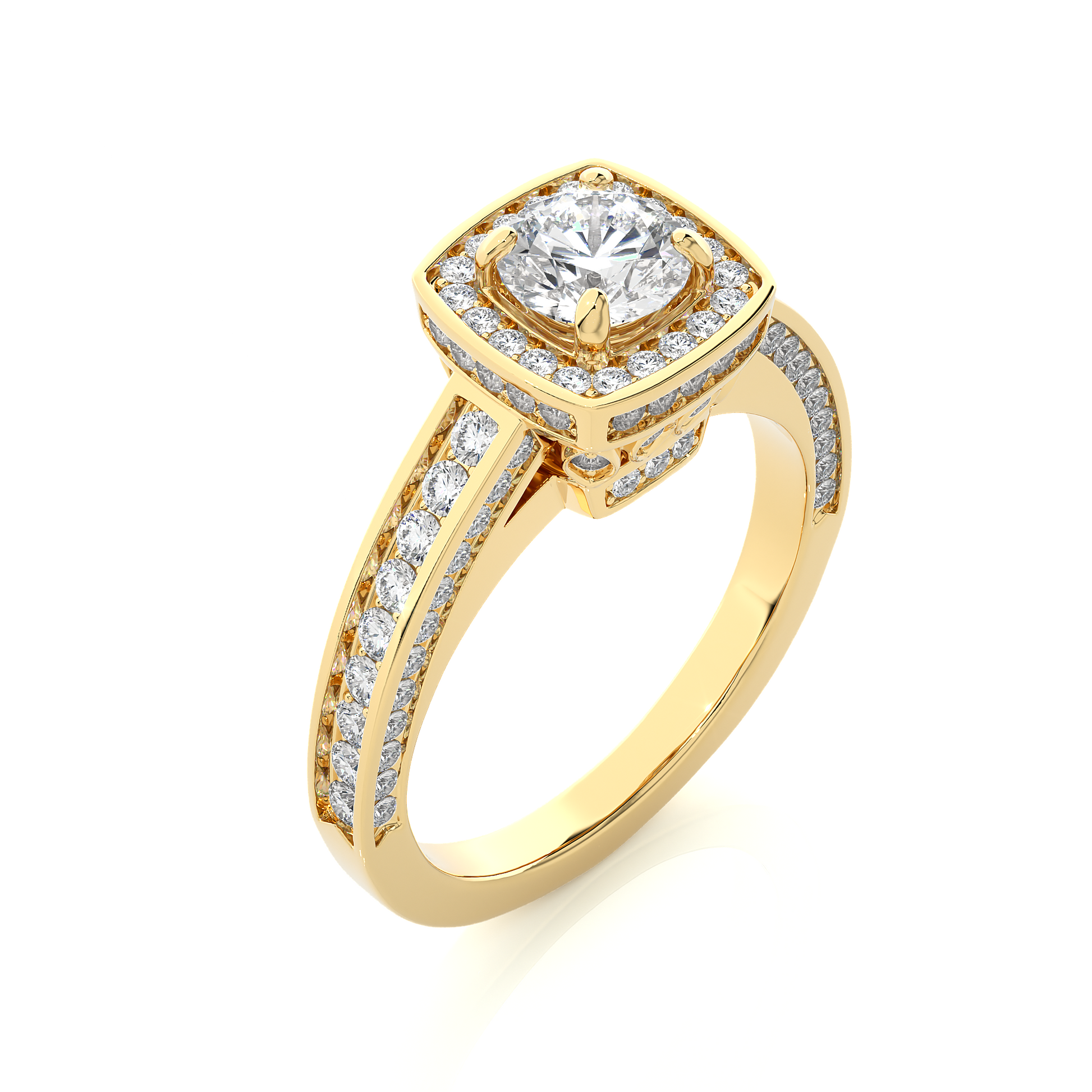 0.7+0.76 Ct Round Diamond Ring