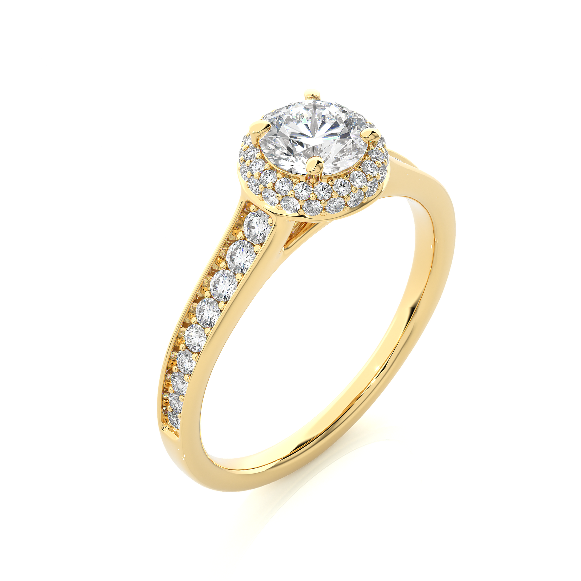 0.6+0.34 Ct Round Diamond Ring