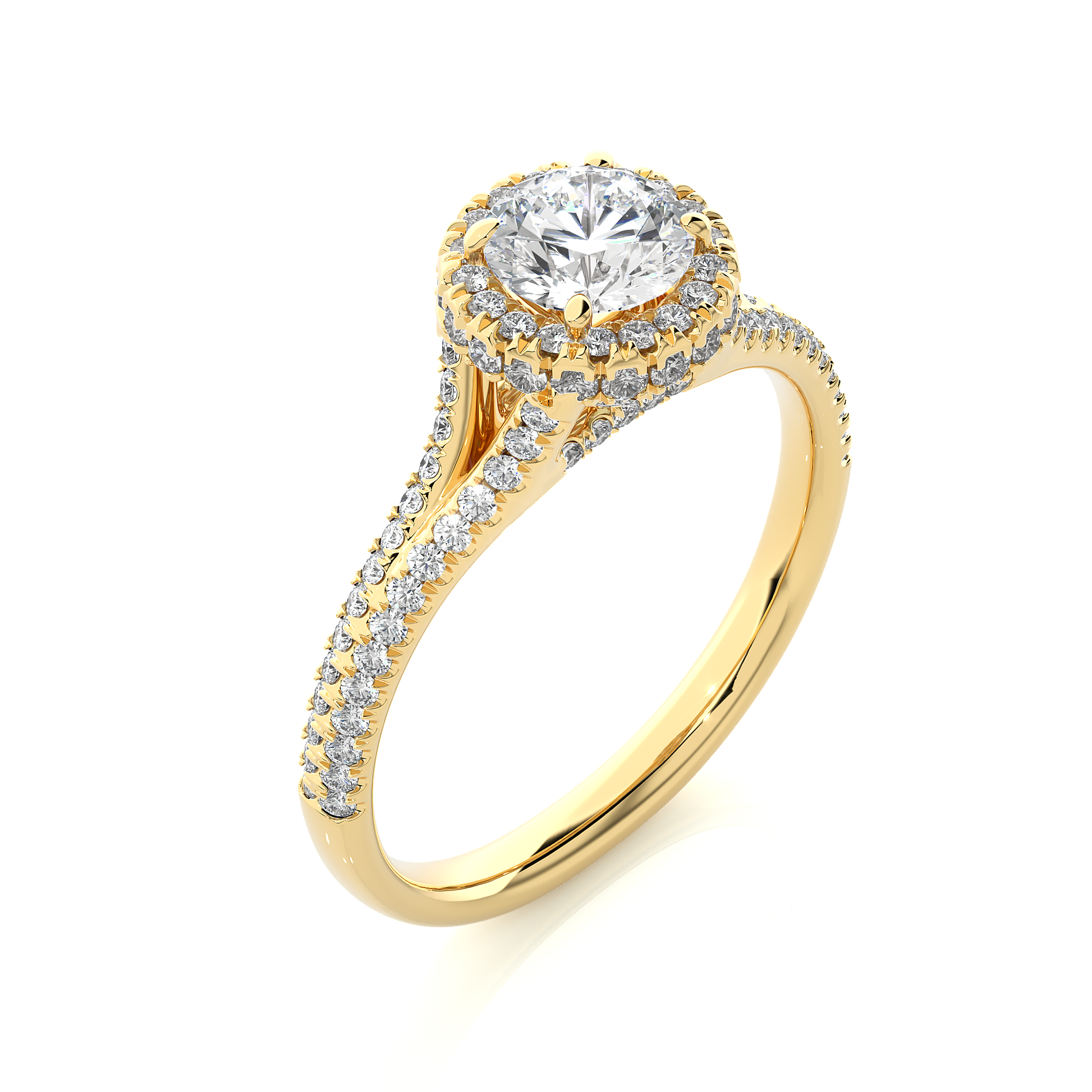 0.6+0.48 Ct Round Diamond Ring