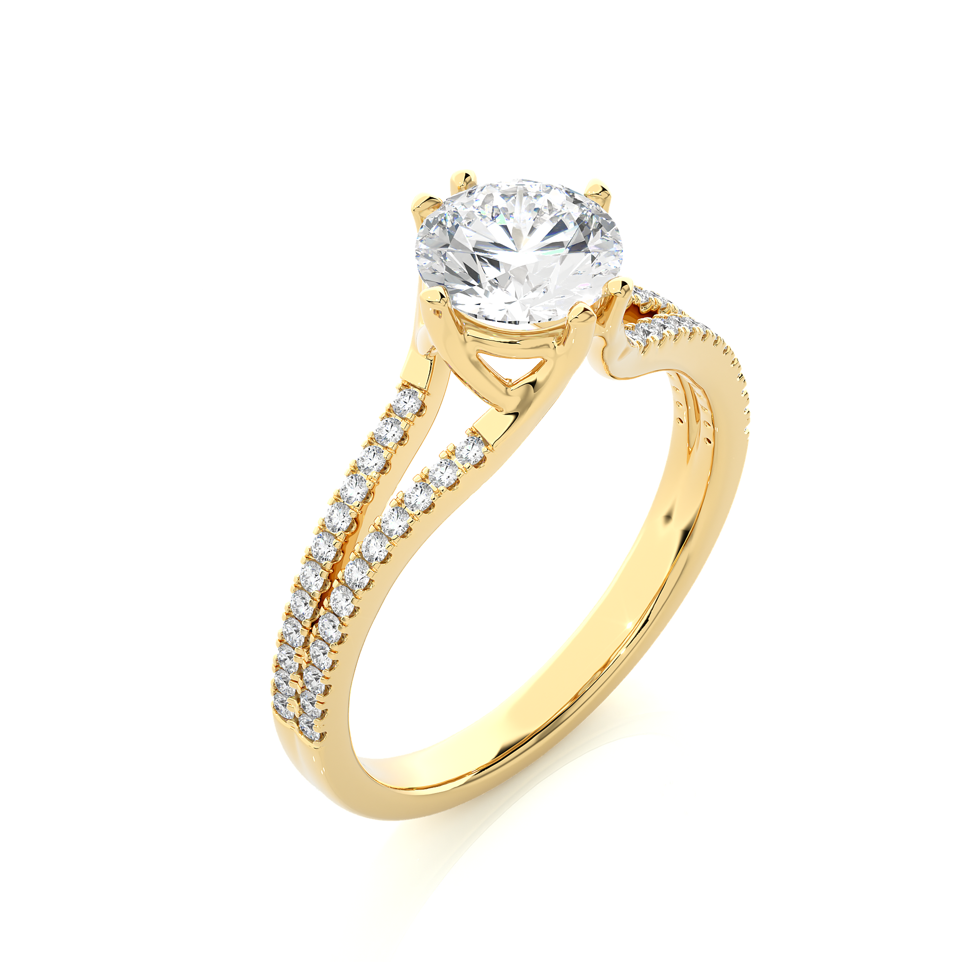 0.8+0.24 Ct Round Diamond Ring