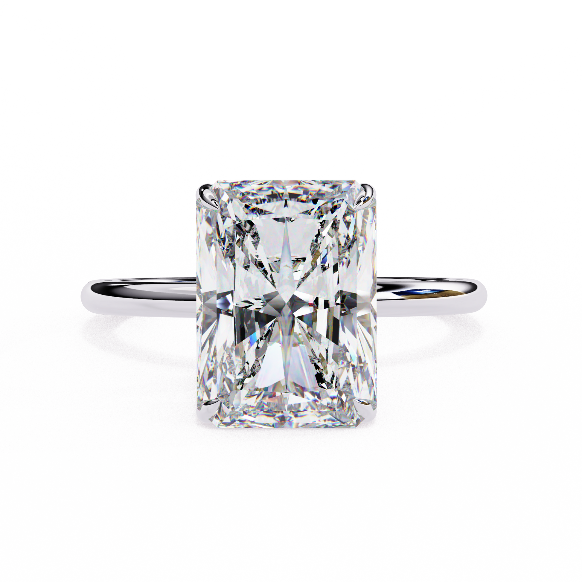 Elegant Radiant Cut Diamond Ring Lab-Grown Diamond in Two-Tone Gold Band