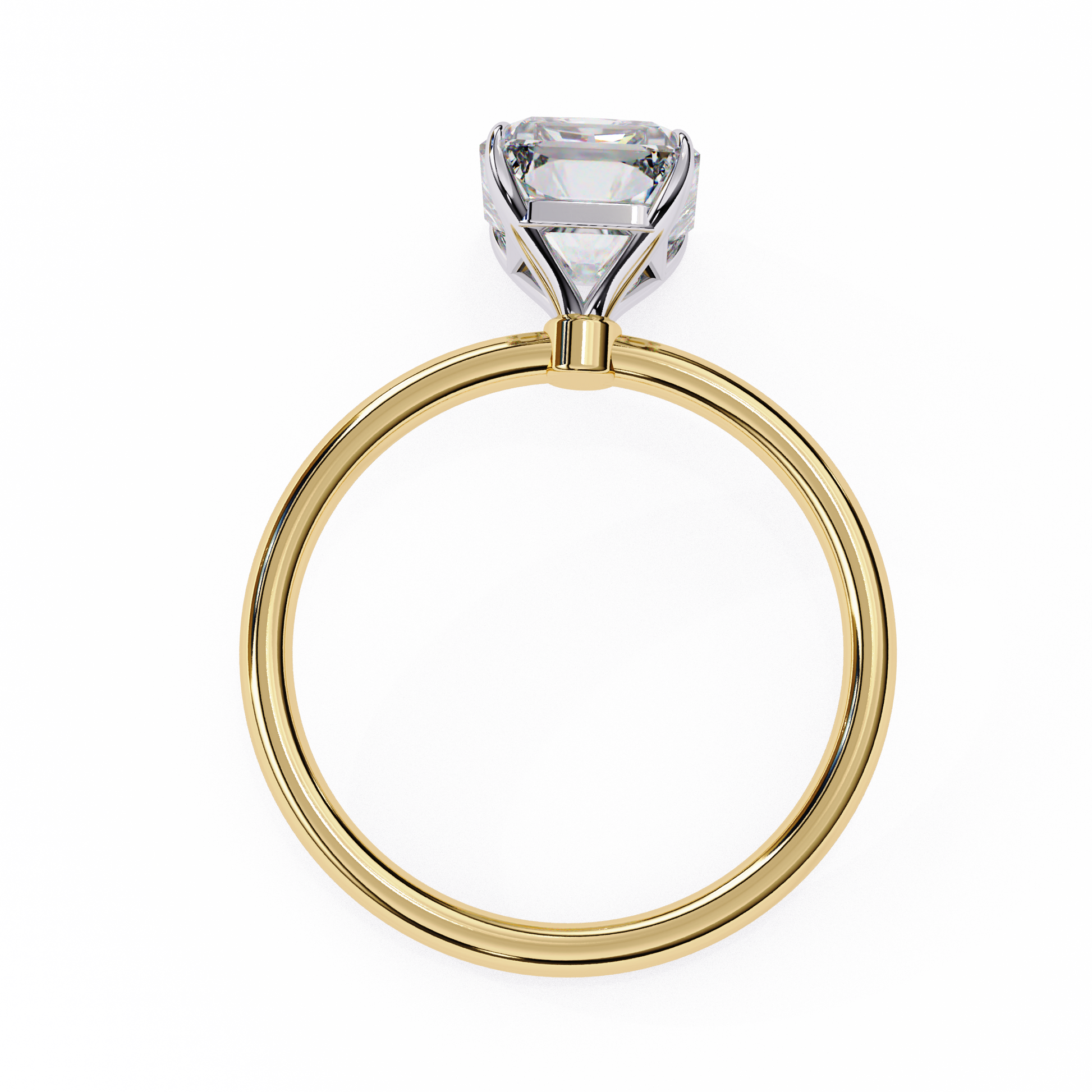 Elegant Radiant Cut Diamond Ring Lab-Grown Diamond in Two-Tone Gold Band