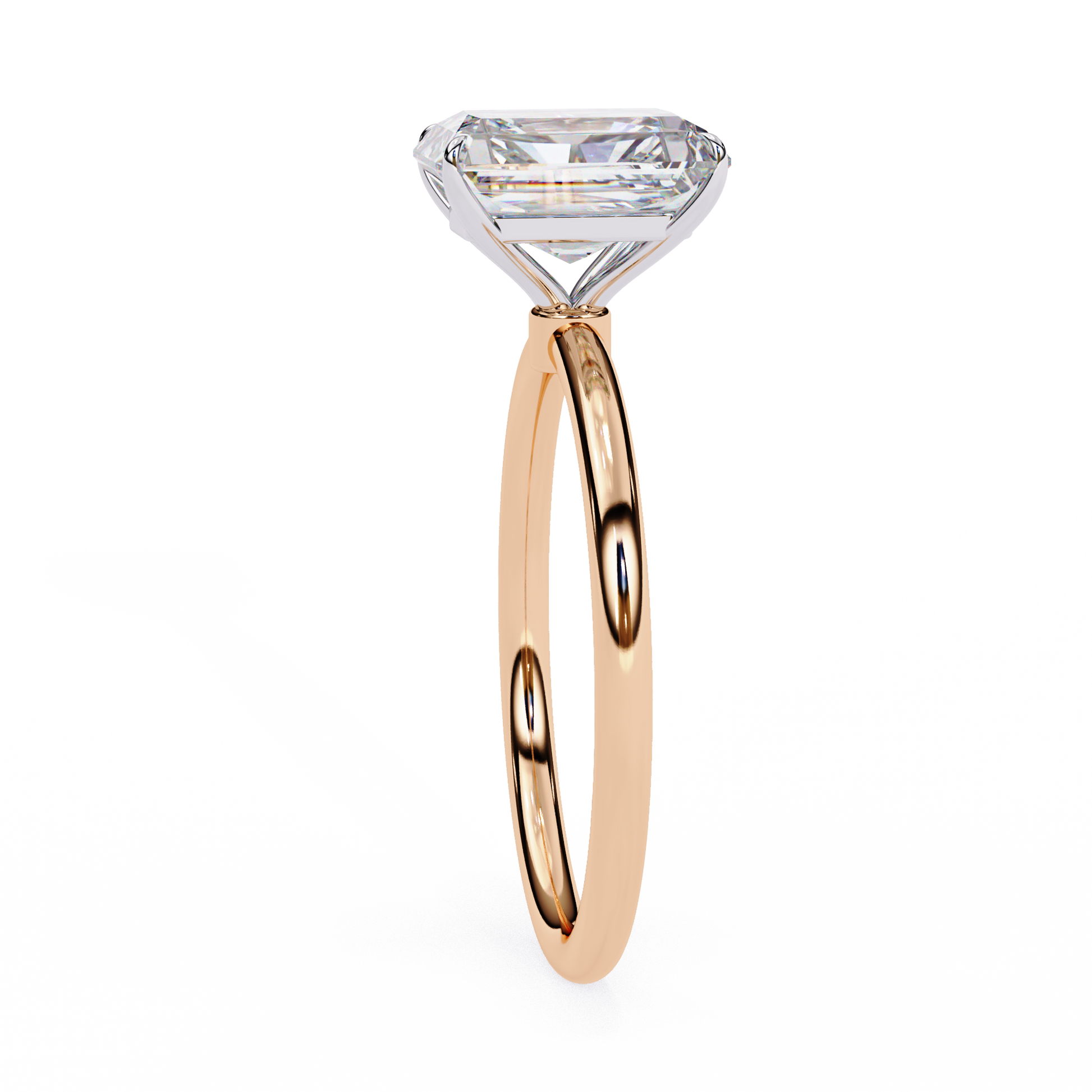 Elegant Radiant Cut Diamond Ring Lab-Grown Diamond in Two-Tone Gold Band