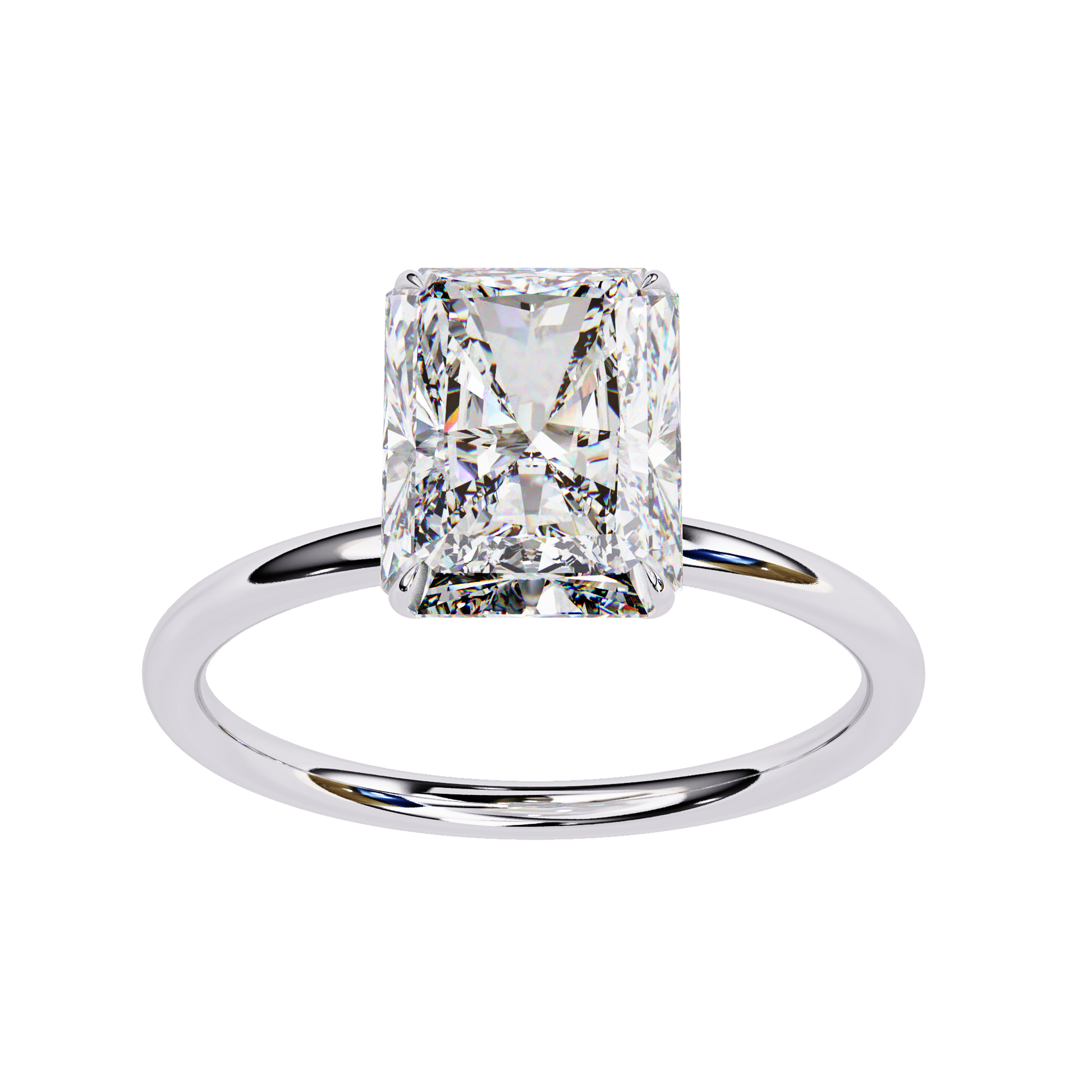 Elegant Radiant Cut Diamond Ring Lab-Grown Diamond in Two-Tone Gold Band