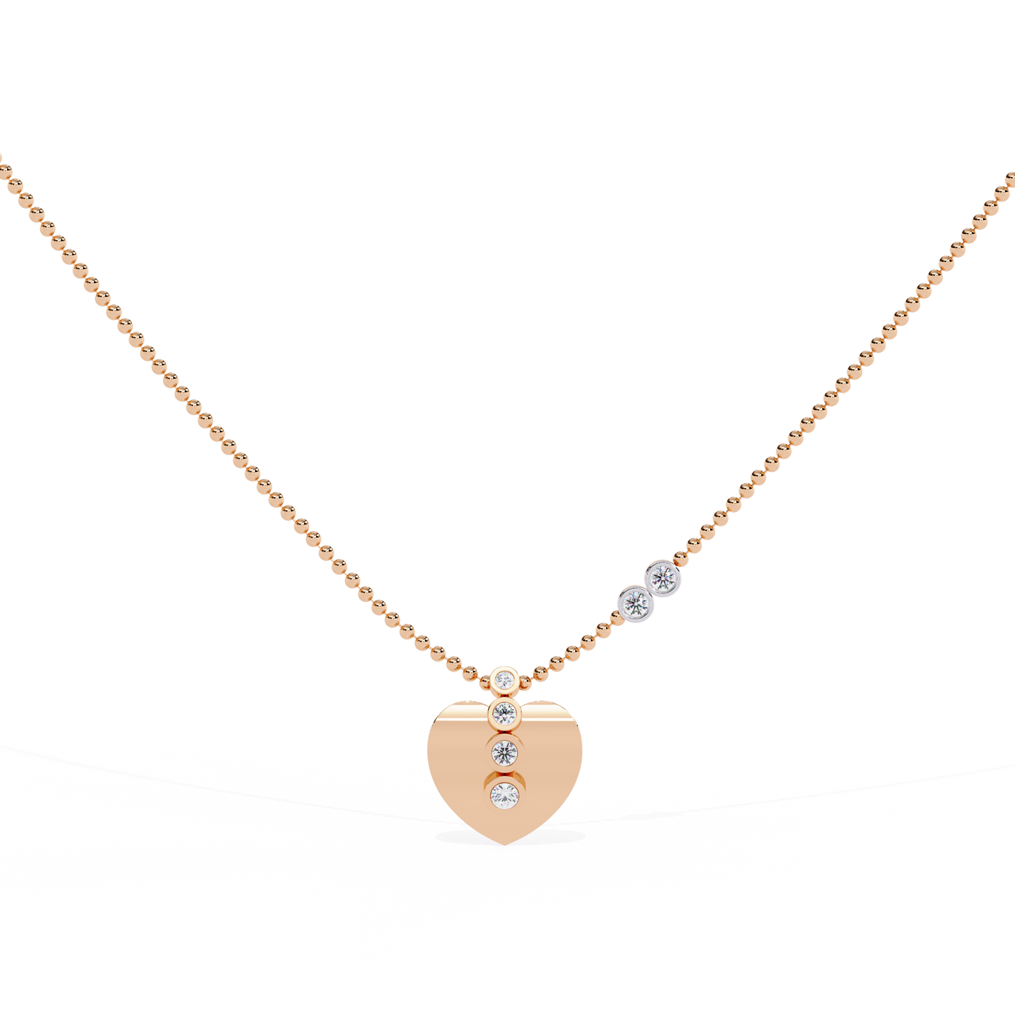 Online India round lab grown diamond pendant in rose gold at best price