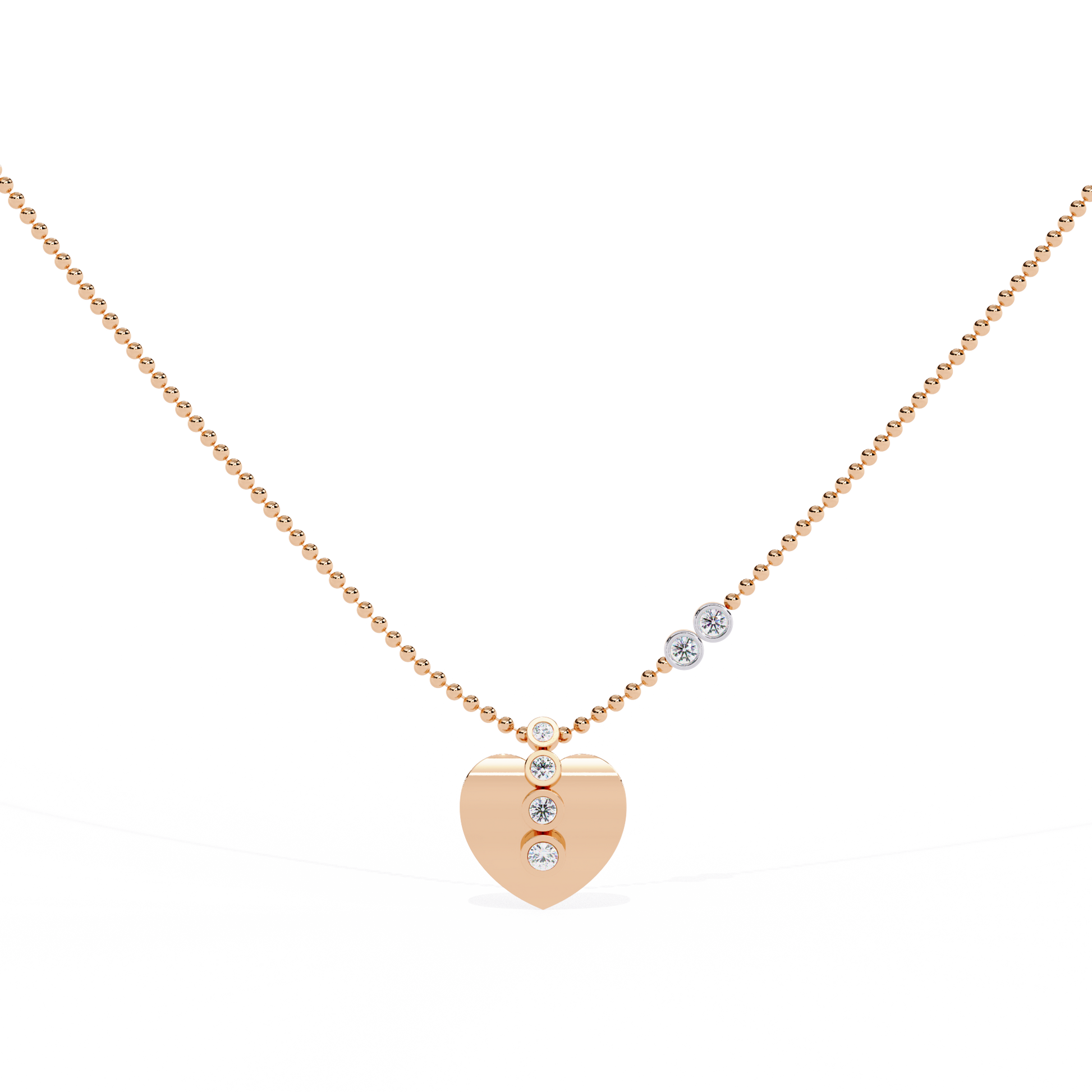 Online India round lab grown diamond pendant in rose gold at best price