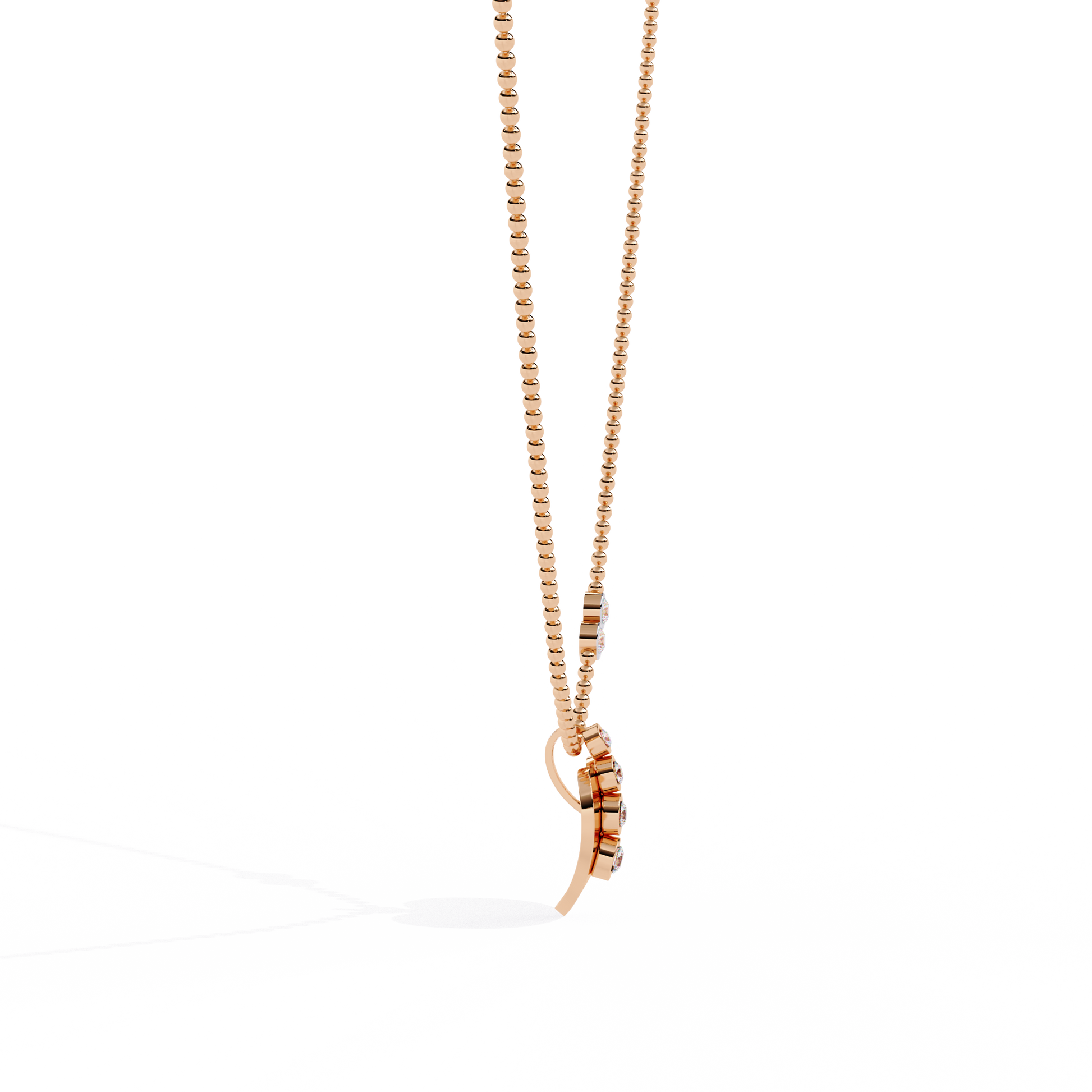 Rose gold heart pendant with lab grown diamond at best price in India online jewelry