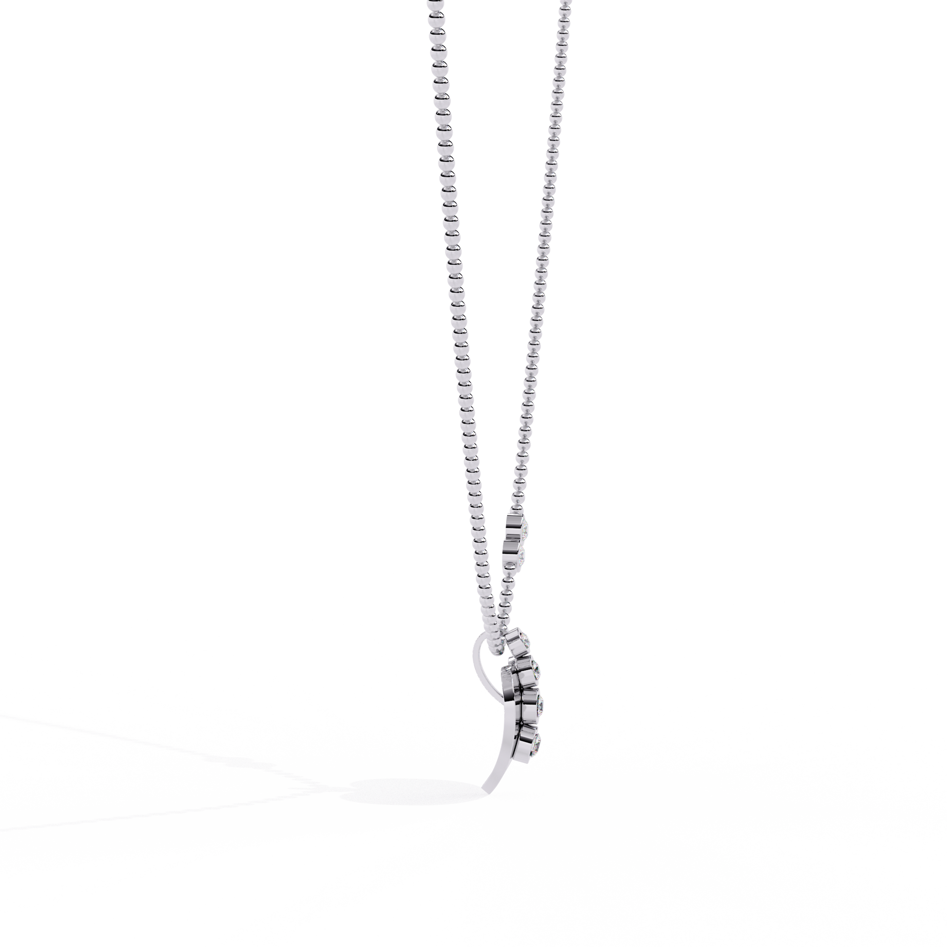 Sustainable white gold heart pendant – lab grown diamond jewelry for sale in India