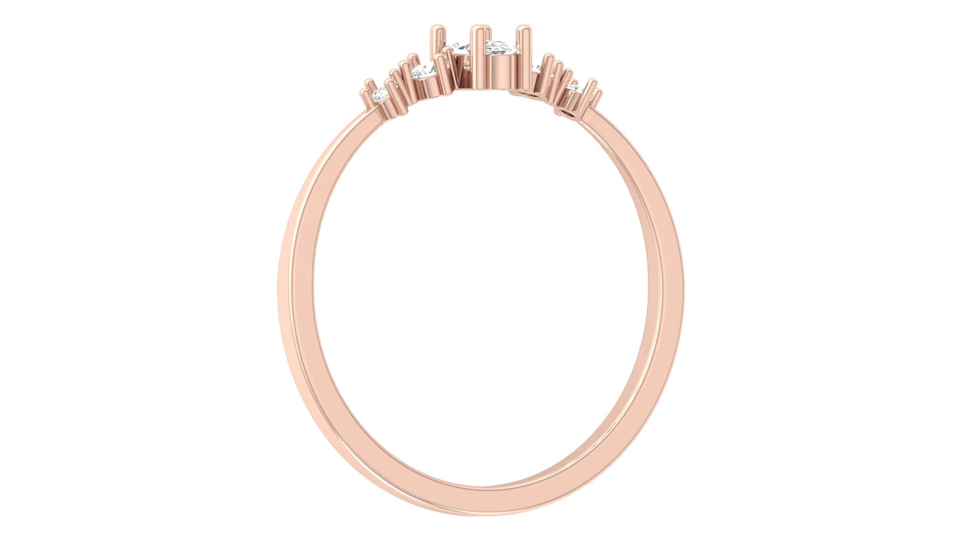 0.06+0.11 Ct Round + Oval  Diamond Ring