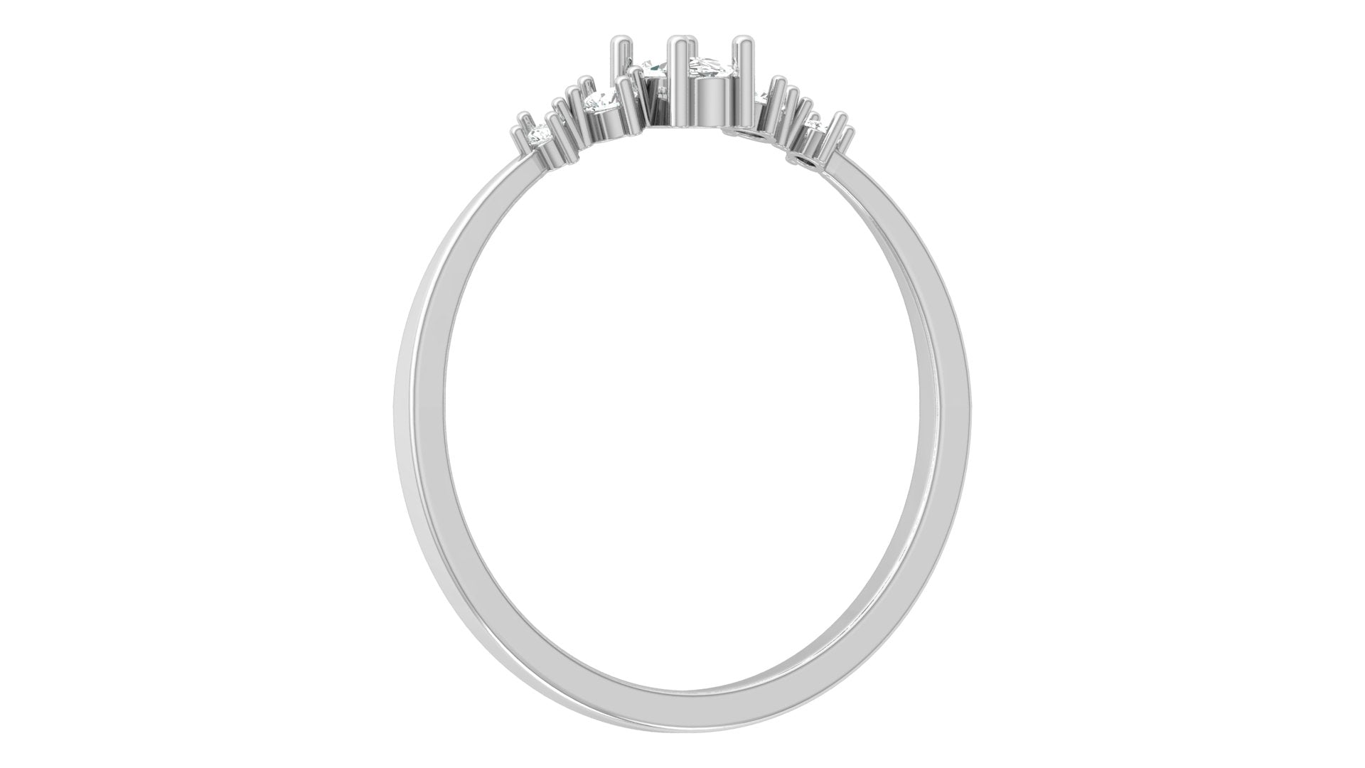 0.06+0.11 Ct Round + Oval  Diamond Ring