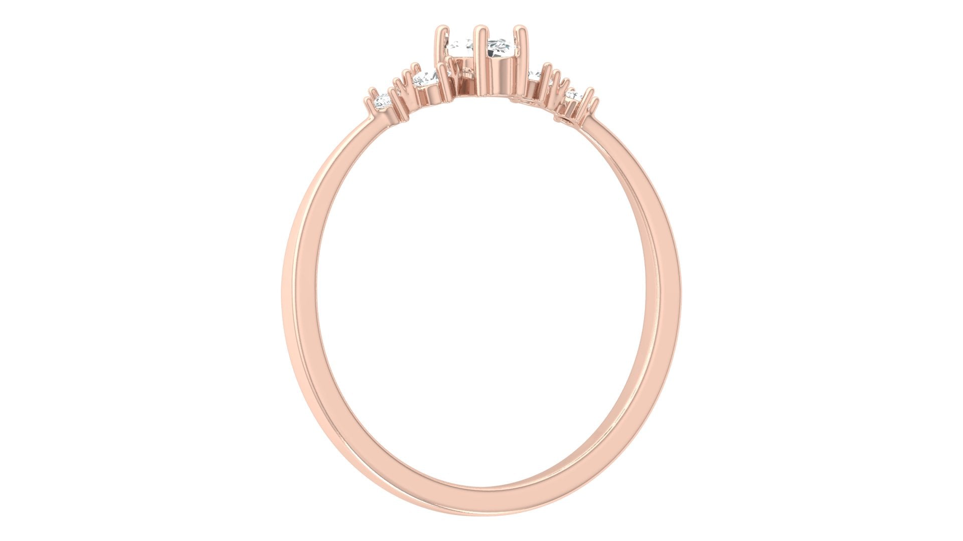 0.06+0.10 Ct Round + Marq Diamond Ring