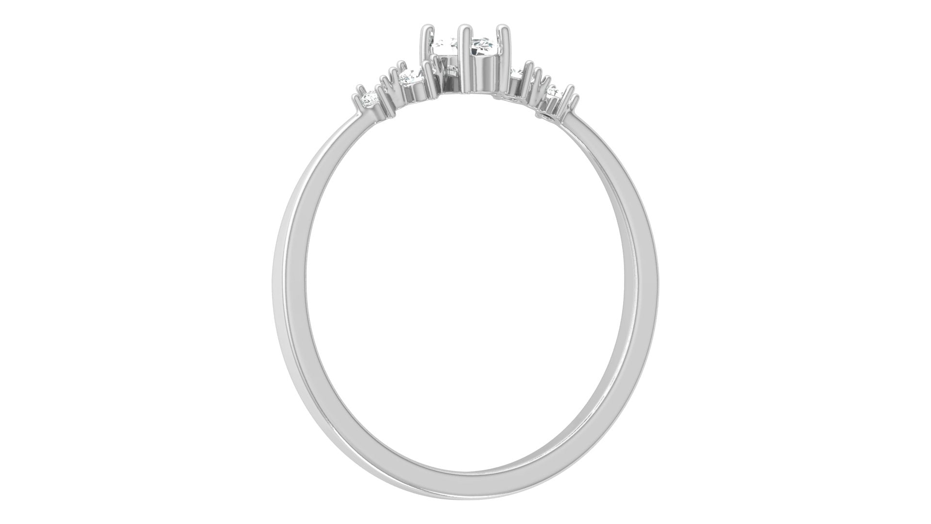 0.06+0.10 Ct Round + Marq Diamond Ring