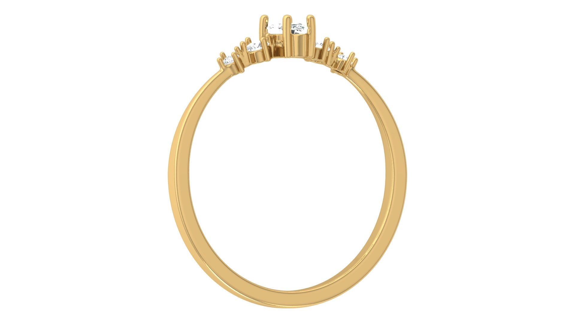 0.06+0.10 Ct Round + Marq Diamond Ring