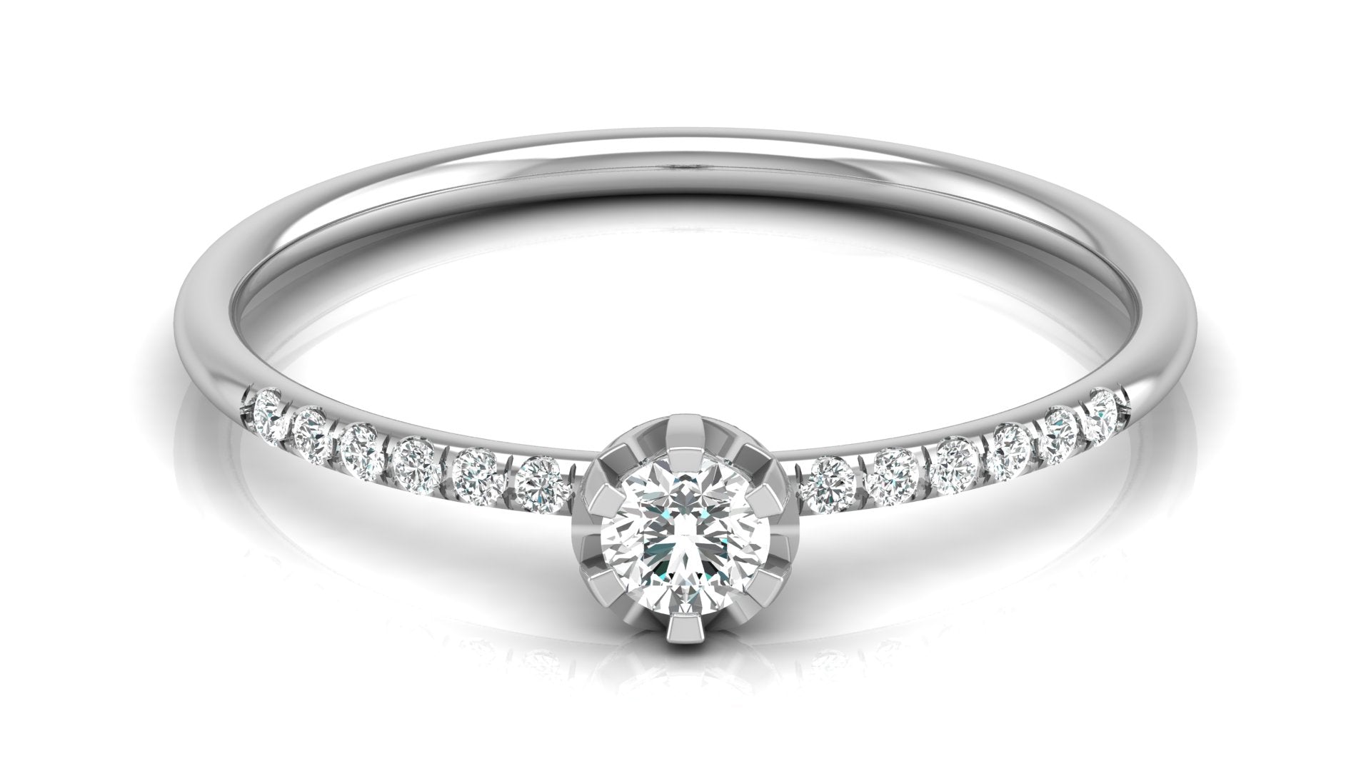 0.06+0.13 Ct Round Diamond Ring