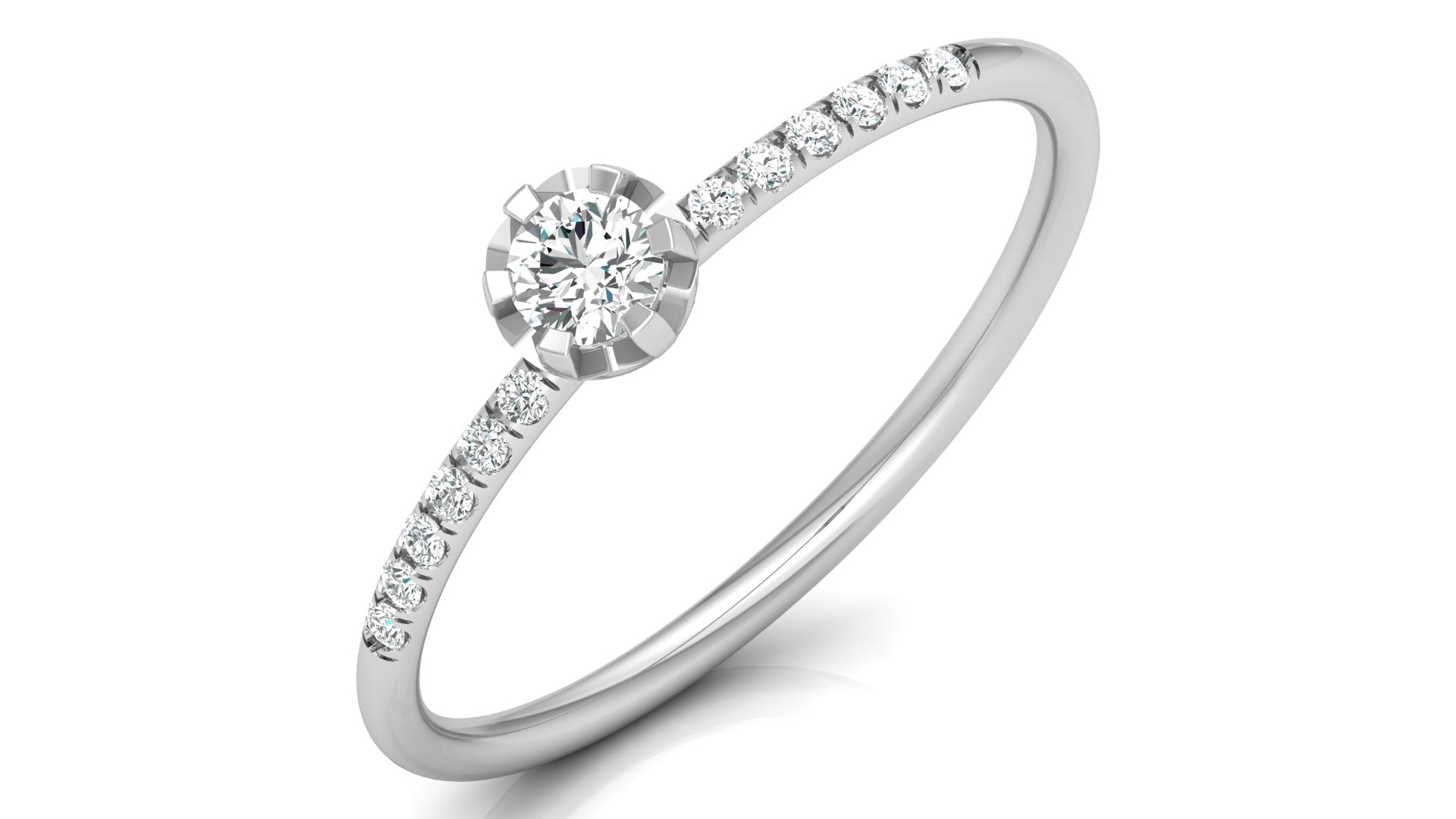 0.06+0.13 Ct Round Diamond Ring