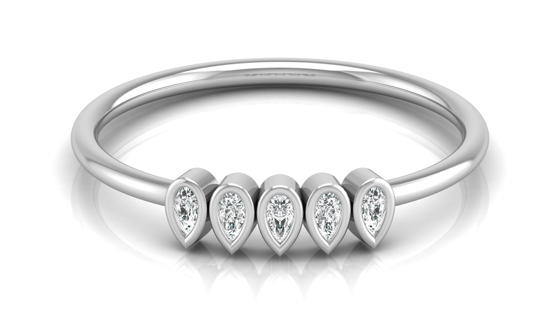 0.07 Ct Pear Diamond Ring