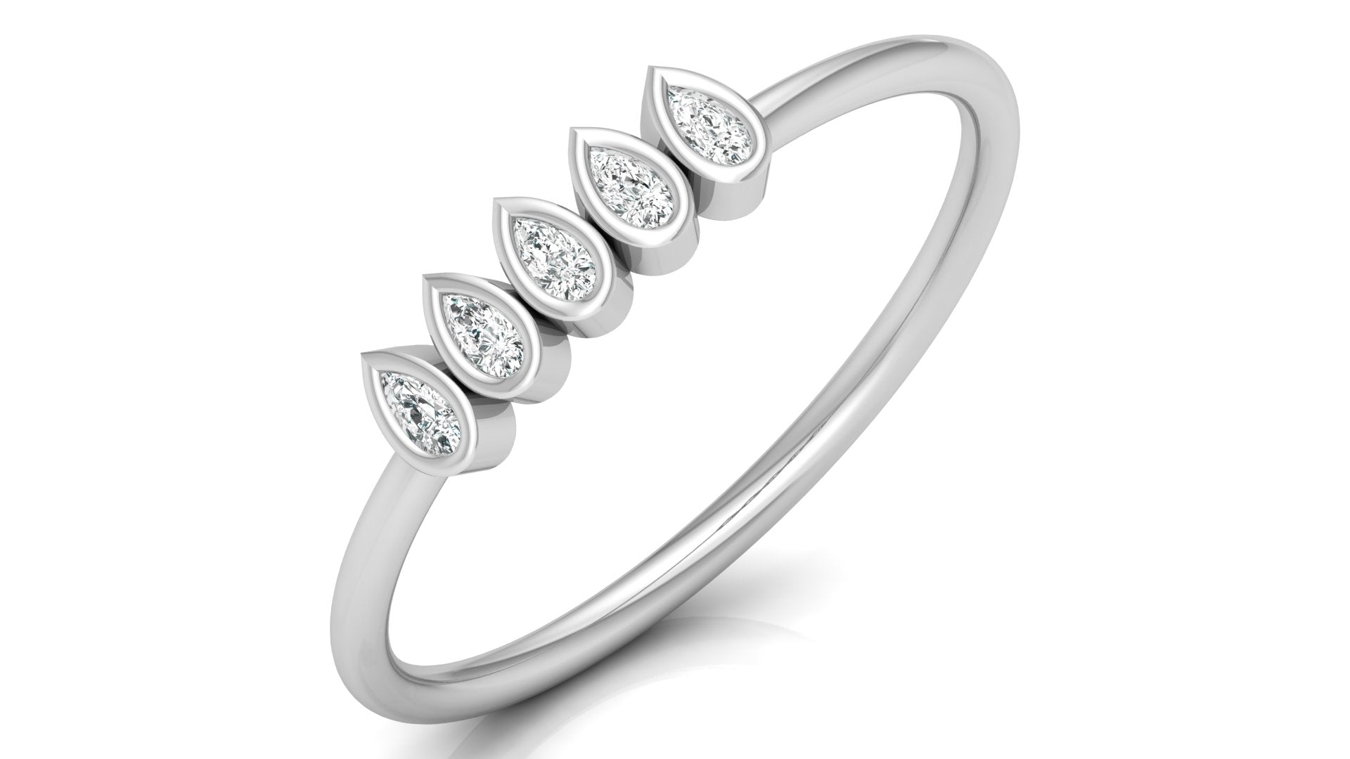 0.07 Ct Pear Diamond Ring