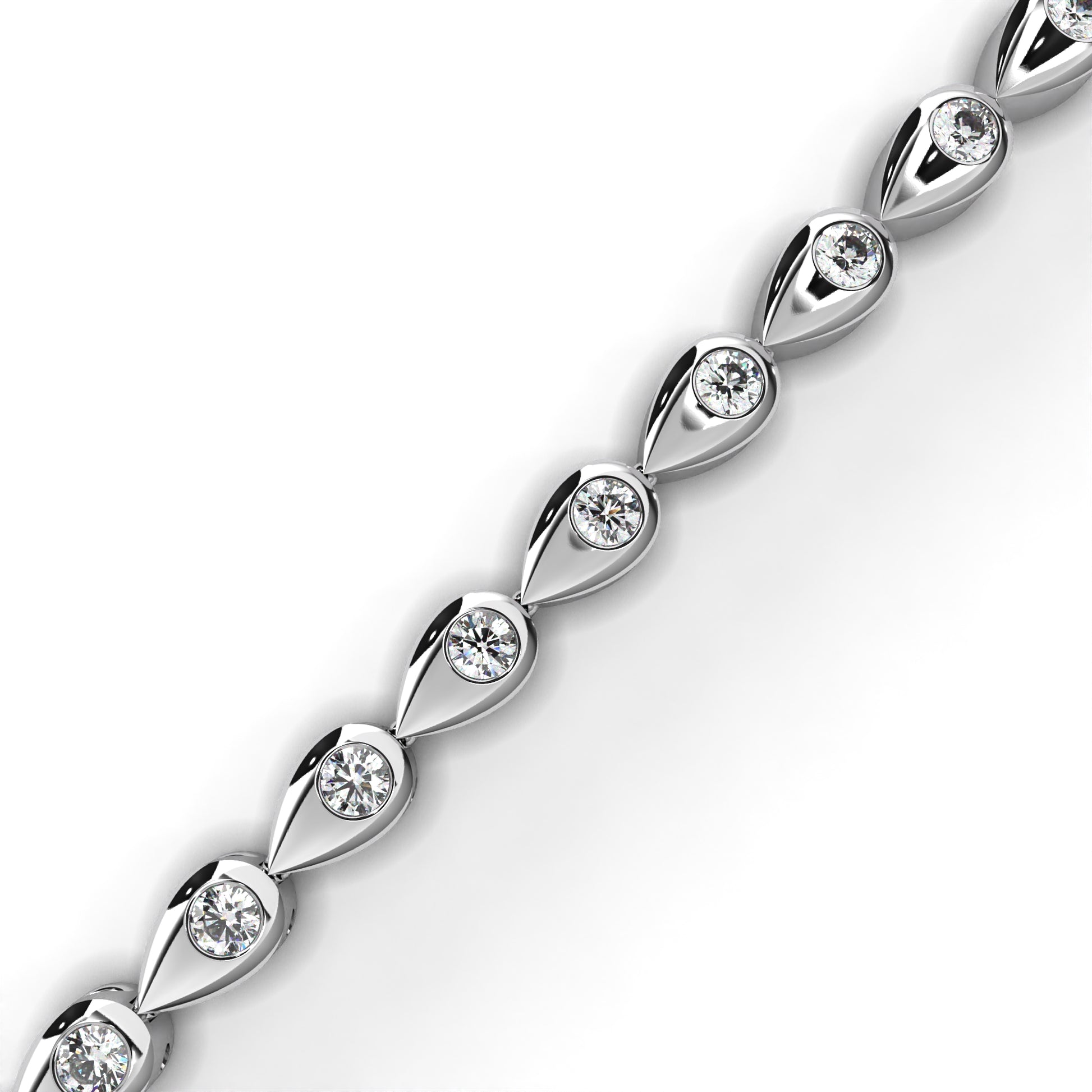 Premium Round Diamond Bracelet – Leaf Pattern Design with Solitaire Diamond in Gold