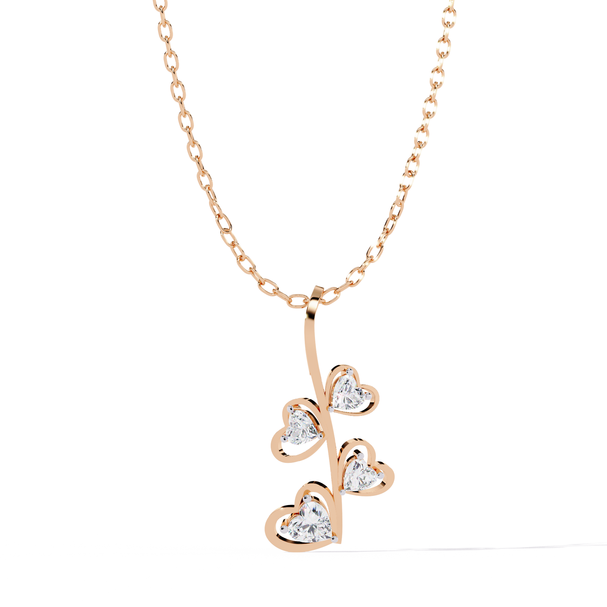 Nature-inspired heart lab grown diamond pendant online India at best rates