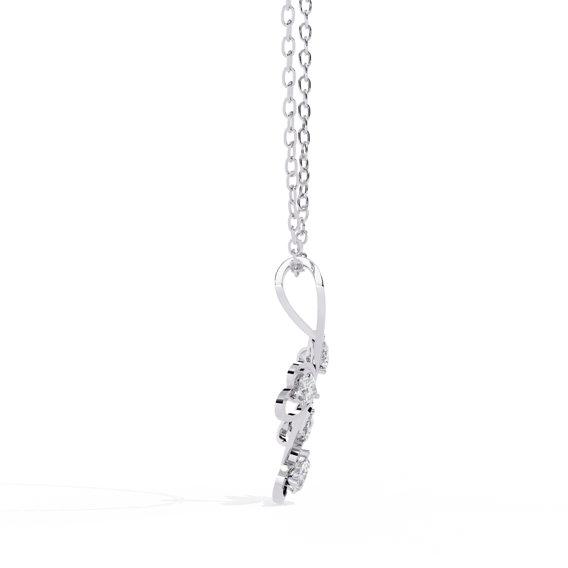 Leaf-inspired diamond pendant with lab grown hearts, perfect gift for her – best price in India